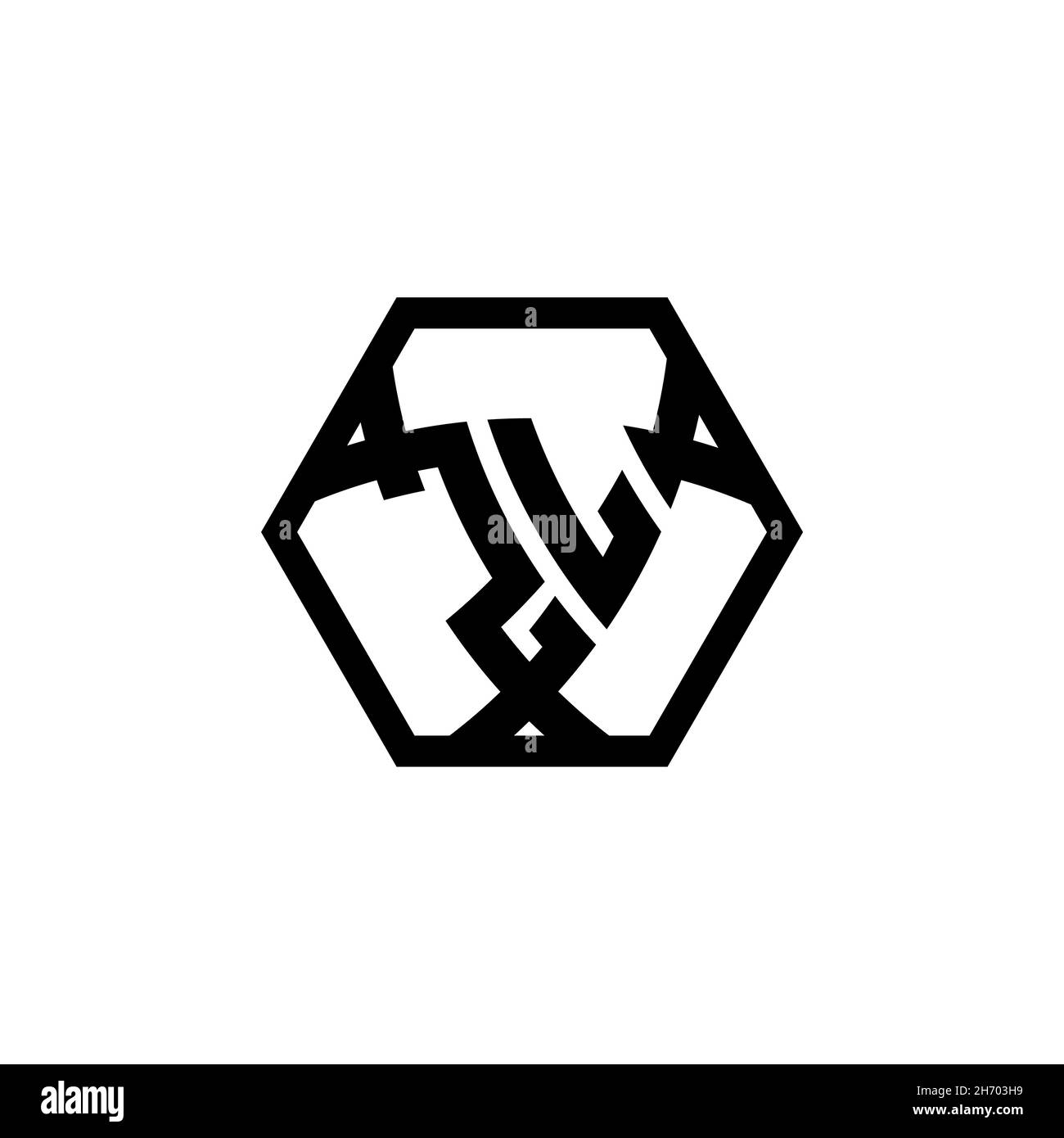 ZL Monogram logo letter with triangle shield shape hexagonal rounded ...