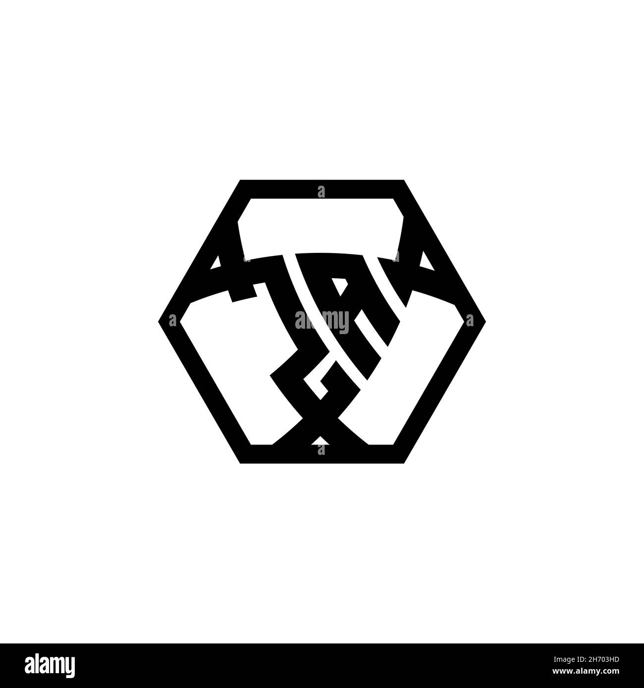 ZA Monogram logo letter with triangle shield shape hexagonal rounded. Triangle monogram logo, shield monogram logo, triangle shield letter. Stock Vector