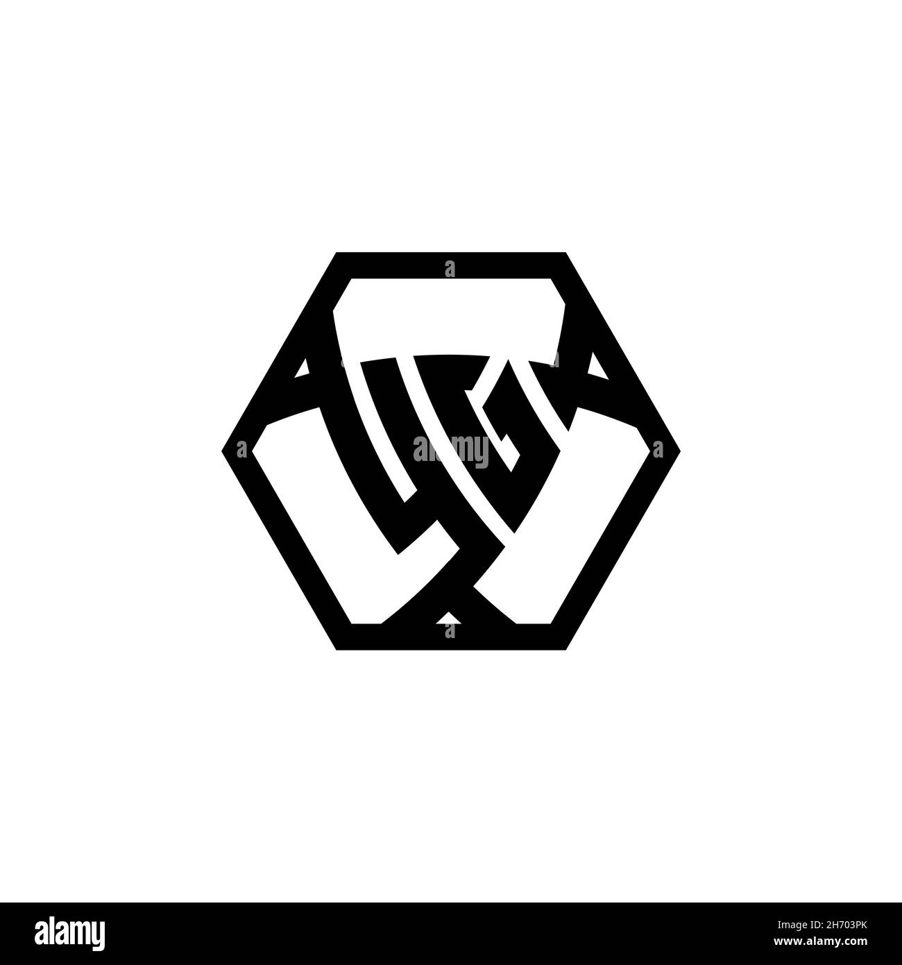 YG Monogram logo letter with triangle shield shape hexagonal rounded. Triangle monogram logo, shield monogram logo, triangle shield letter. Stock Vector