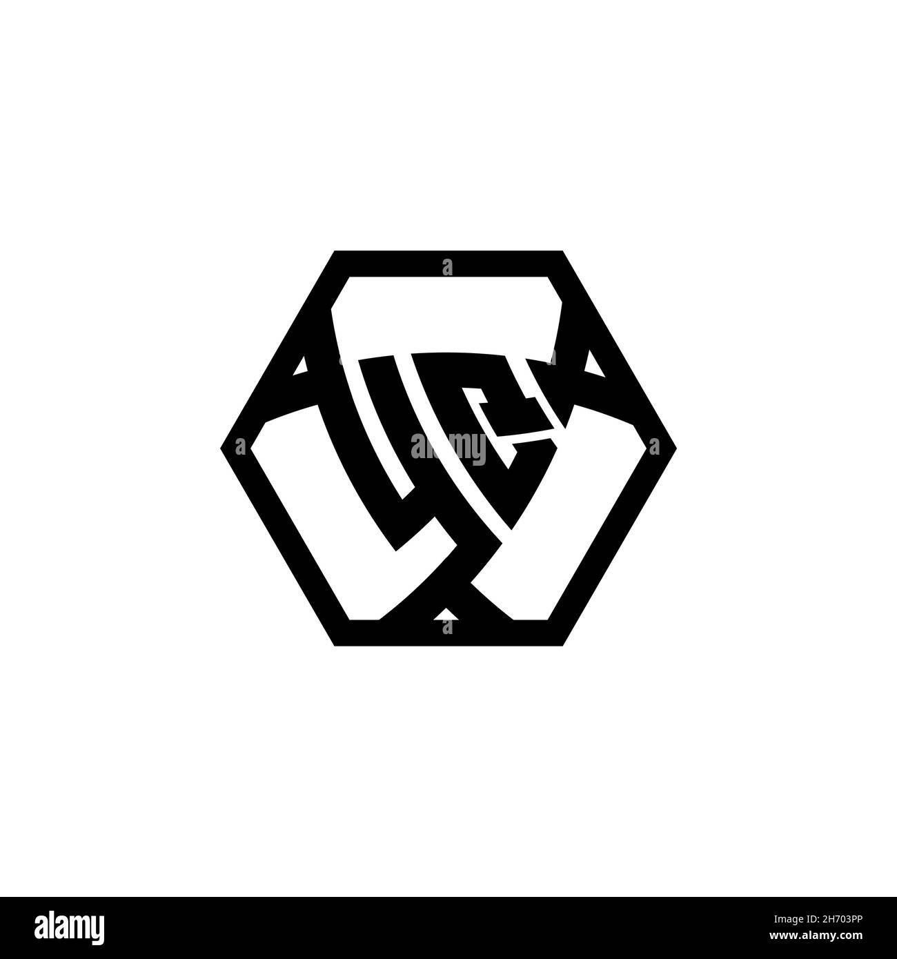YQ Monogram logo letter with triangle shield shape hexagonal rounded. Triangle monogram logo, shield monogram logo, triangle shield letter. Stock Vector