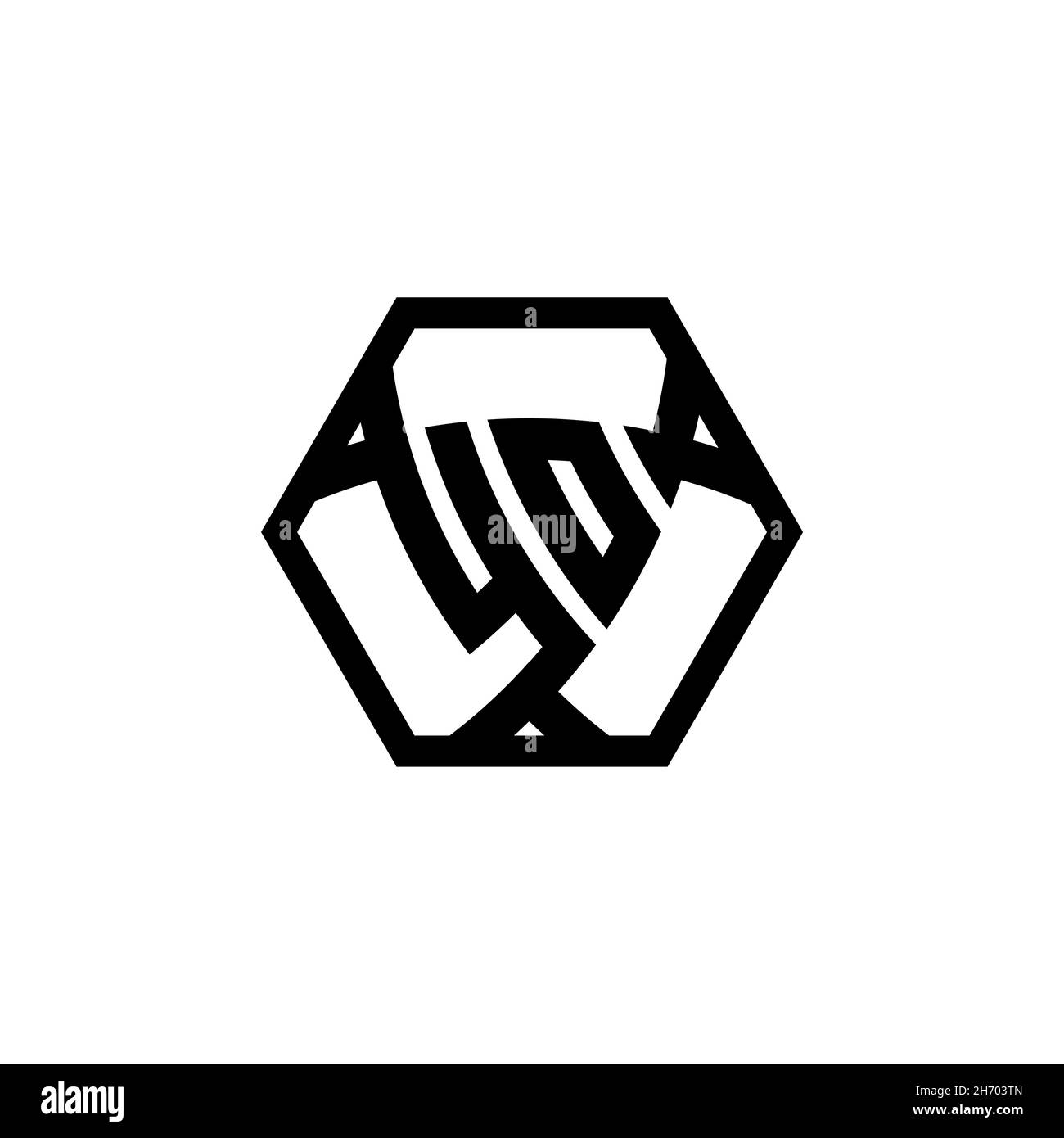 YO Monogram logo letter with triangle shield shape hexagonal rounded. Triangle monogram logo, shield monogram logo, triangle shield letter. Stock Vector