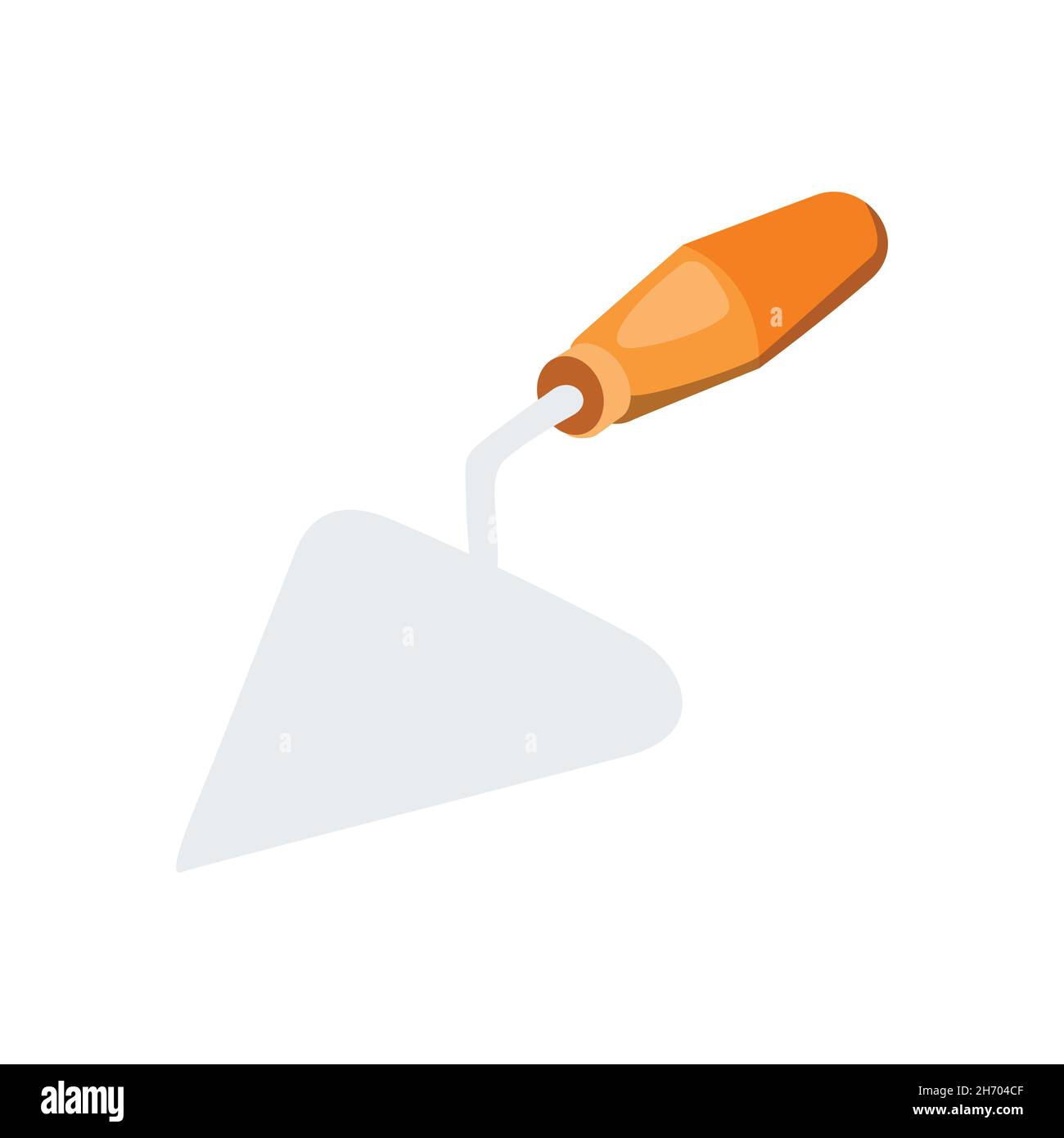 Isometric cement shovel isolation on a white background. Construction tools Vector illustration. Stock Vector