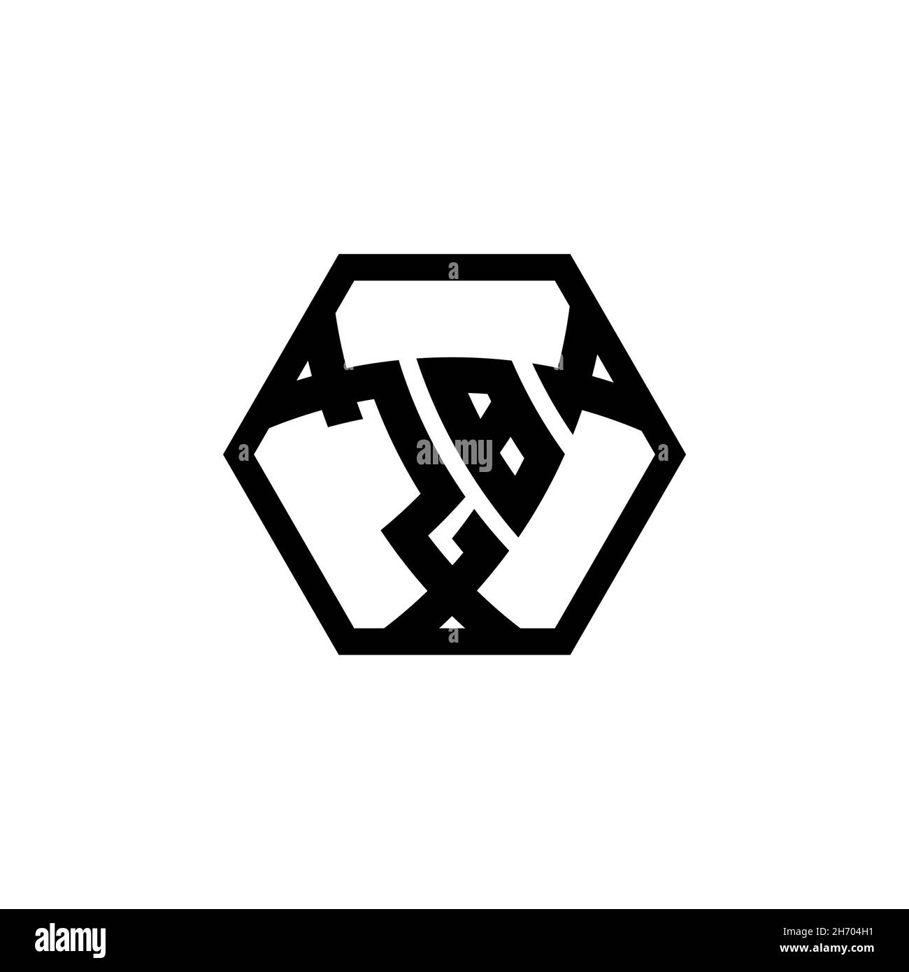 ZB Monogram logo letter with triangle shield shape hexagonal rounded. Triangle monogram logo, shield monogram logo, triangle shield letter. Stock Vector