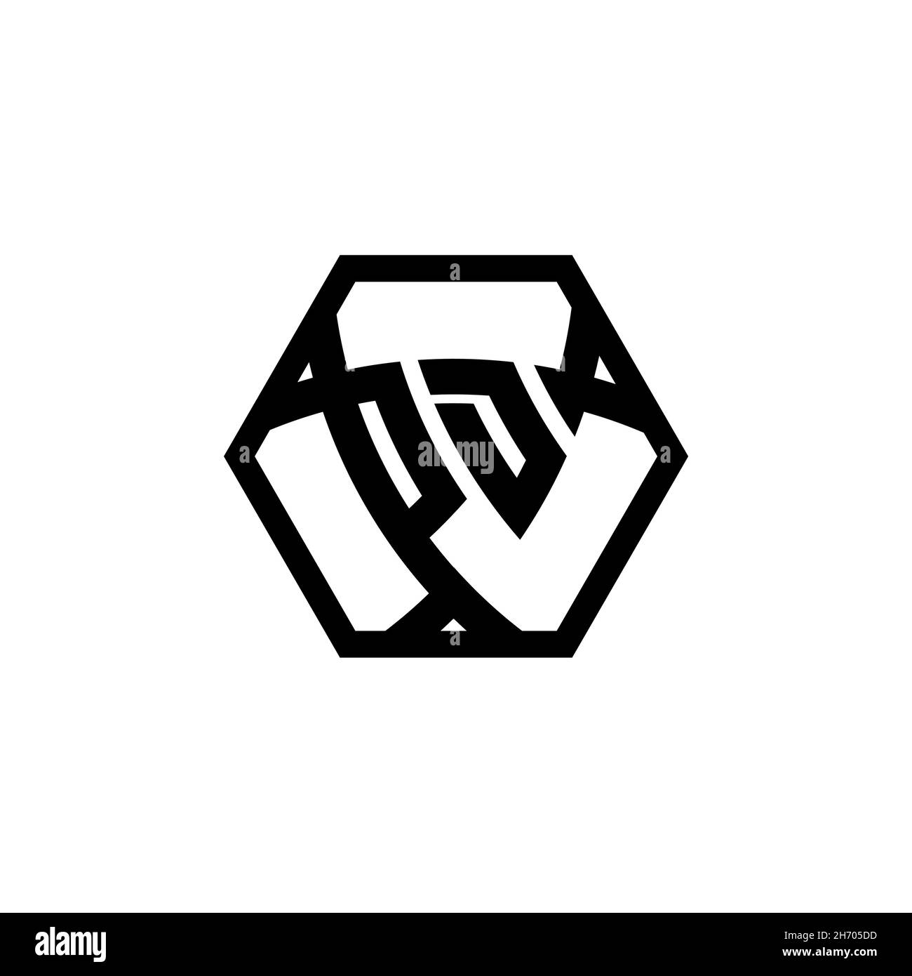 PD Monogram logo letter with triangle shield shape hexagonal rounded. Triangle monogram logo, shield monogram logo, triangle shield letter. Stock Vector
