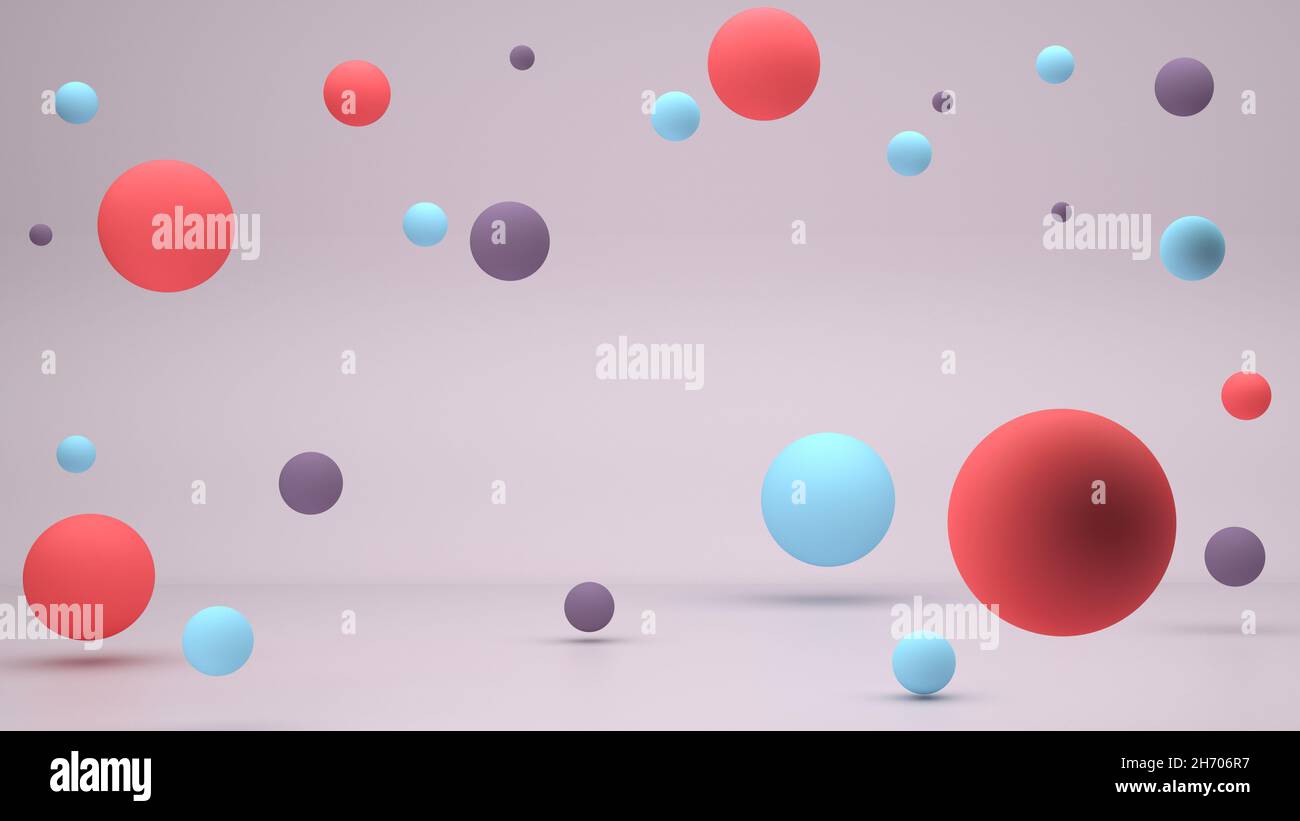 Abstract wallpaper and background of colorful balls. 3D rendering Stock ...