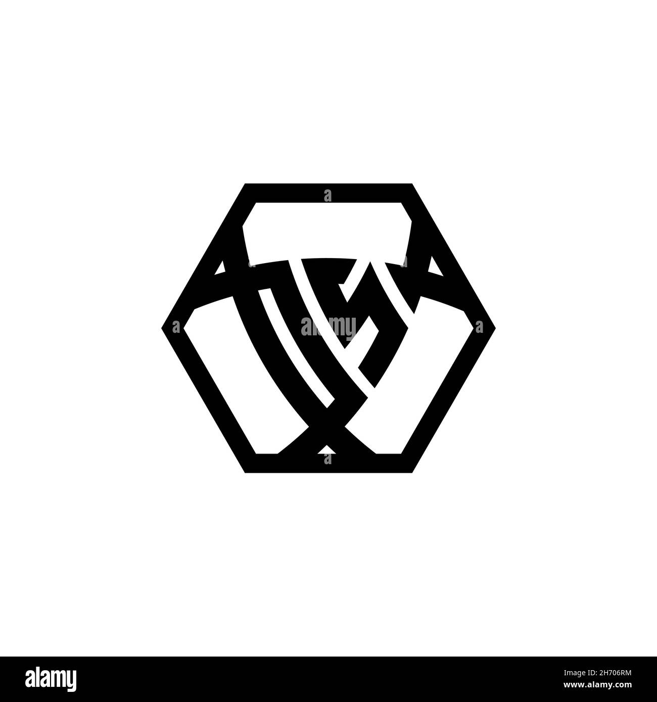OS Monogram logo letter with triangle shield shape hexagonal rounded. Triangle monogram logo, shield monogram logo, triangle shield letter. Stock Vector