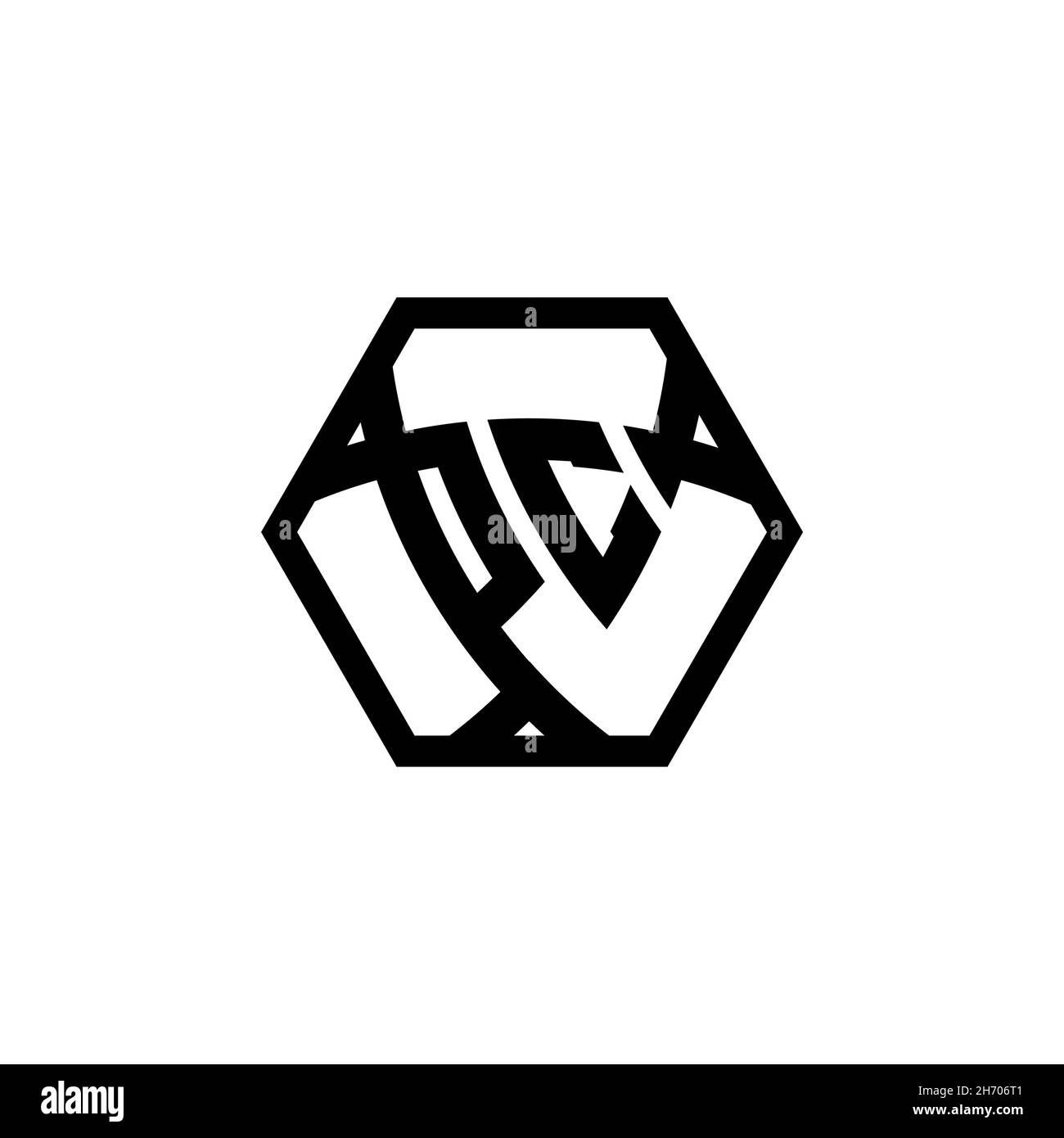 PC Monogram logo letter with triangle shield shape hexagonal rounded. Triangle monogram logo, shield monogram logo, triangle shield letter. Stock Vector