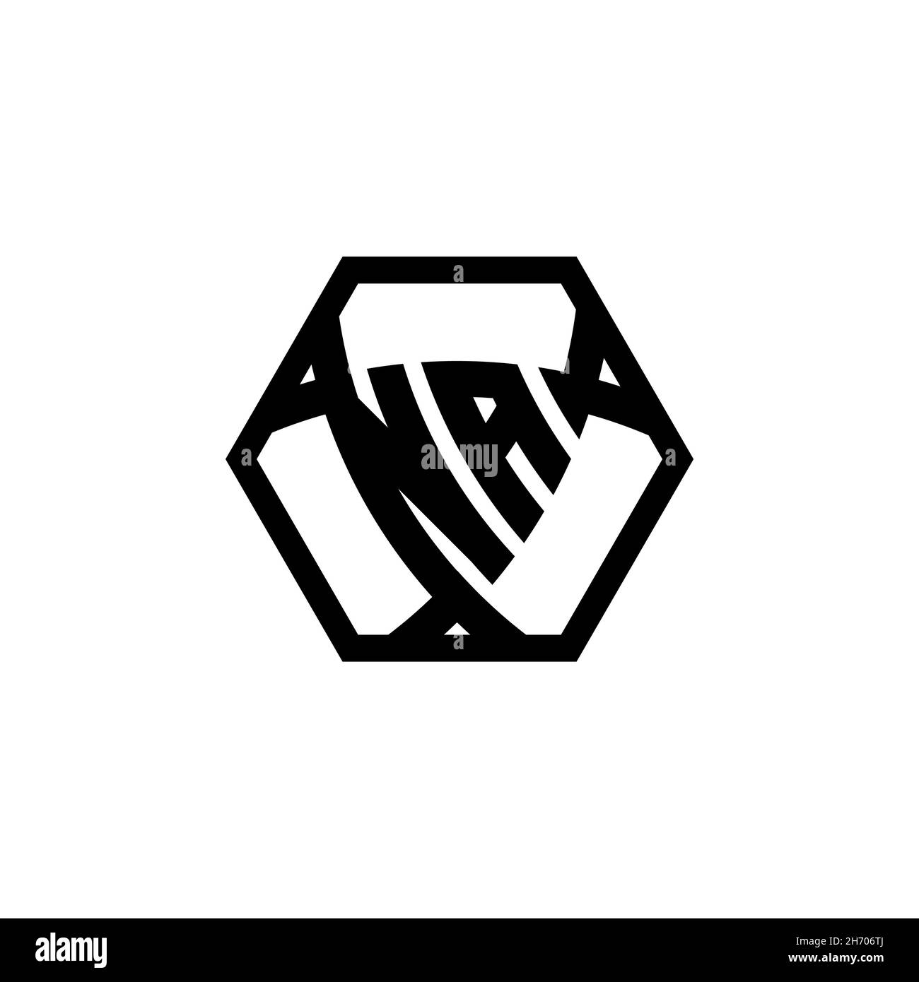NA Monogram logo letter with triangle shield shape hexagonal rounded. Triangle monogram logo, shield monogram logo, triangle shield letter. Stock Vector