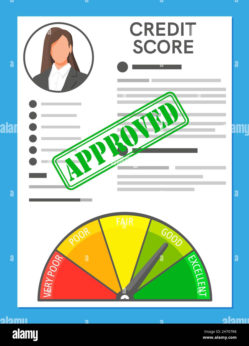 Credit Score Indicator and Gauge in Report Stock Vector Image & Art Alamy