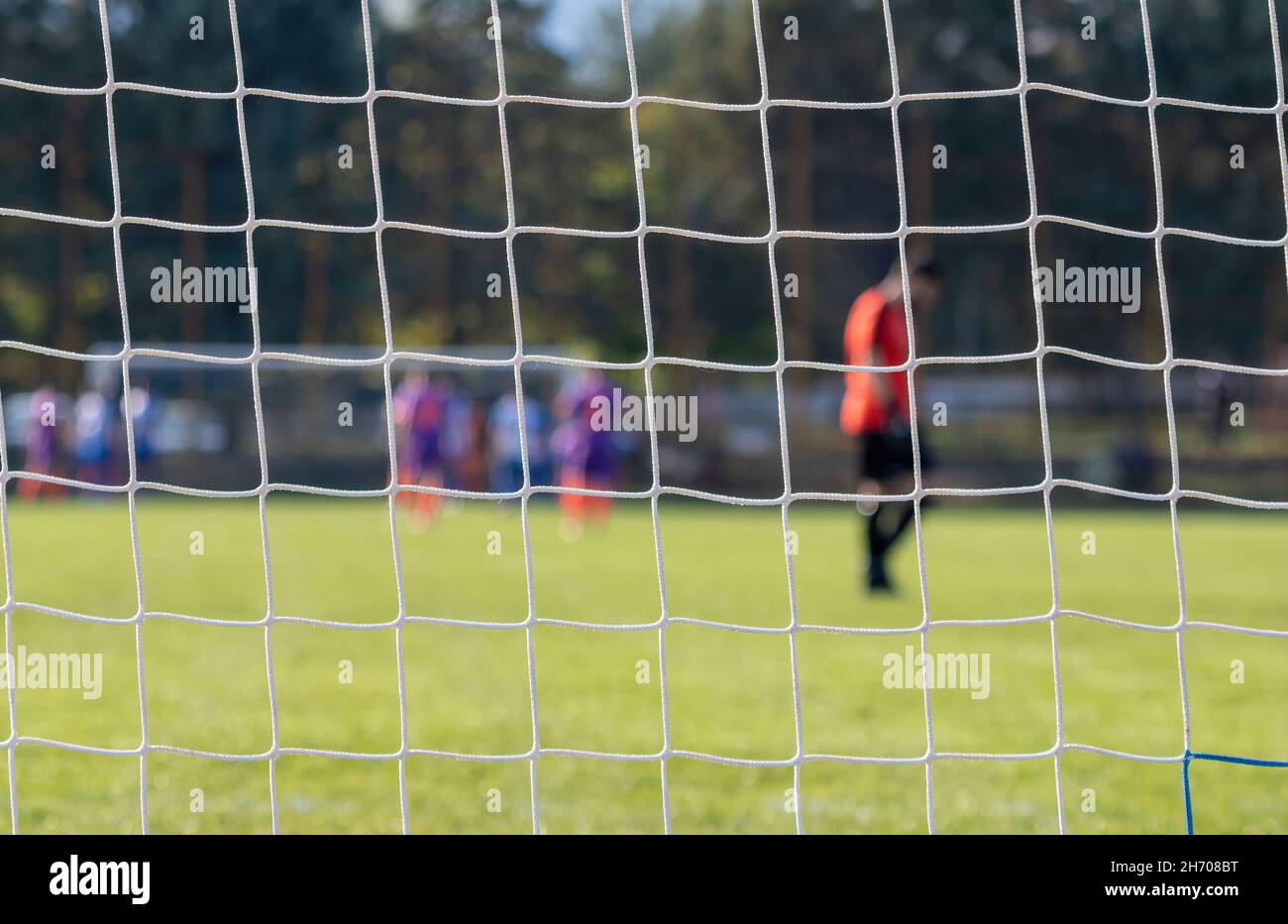Football field through nets hires stock photography and images Alamy