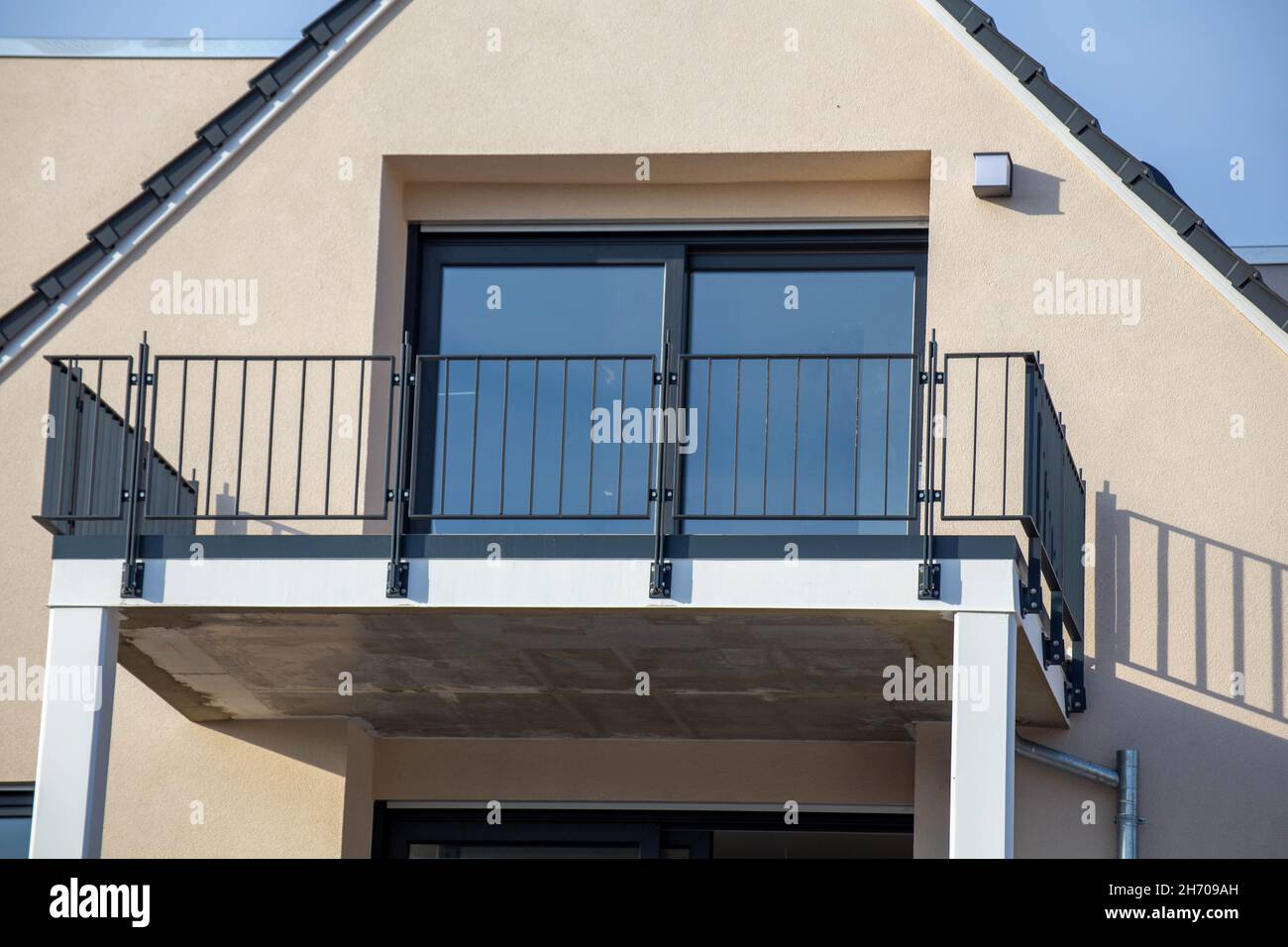 Balcony on a new apartment building Stock Photo - Alamy