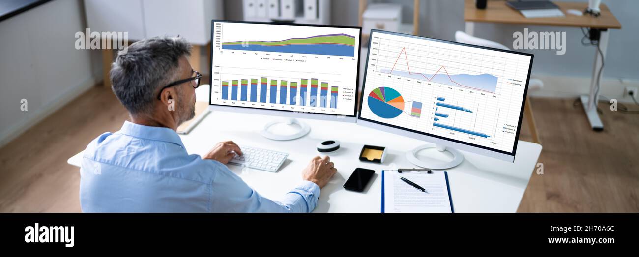 Financial And Business Marketing Statistics Data Chart Stock Photo