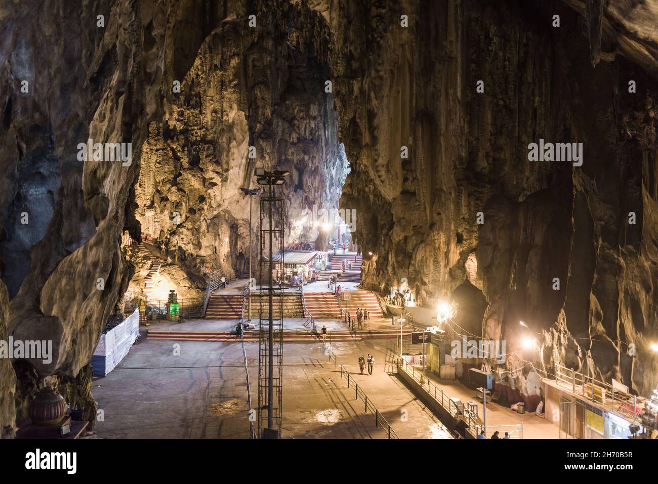 Selangor, Malaysia, 09 Aug 2015: Spacious interior of popular tourist detination batu caves. Stock Photo