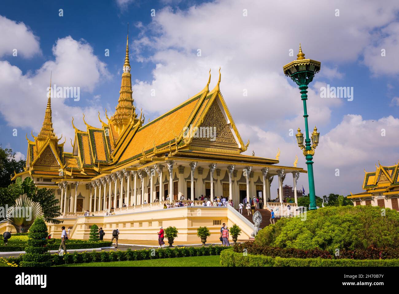 Phnom Penh, Cambodia, 17 Nov 2015: Tourists visiting the Royal Palace in the capital on a sunny day. Stock Photo