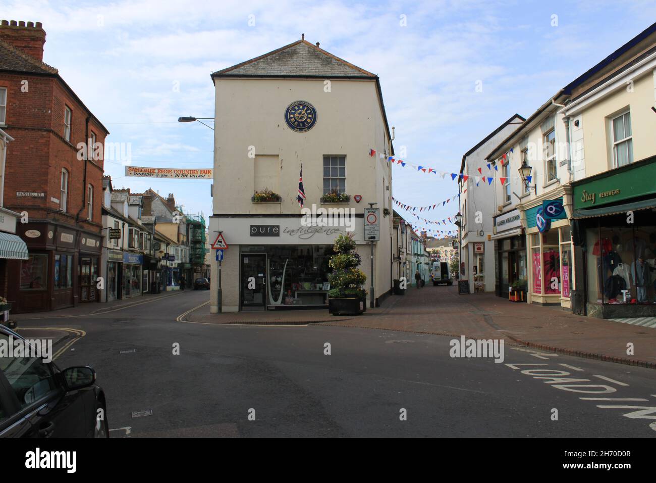 Sidmouth high street. The England south west coast path. Sidmouth