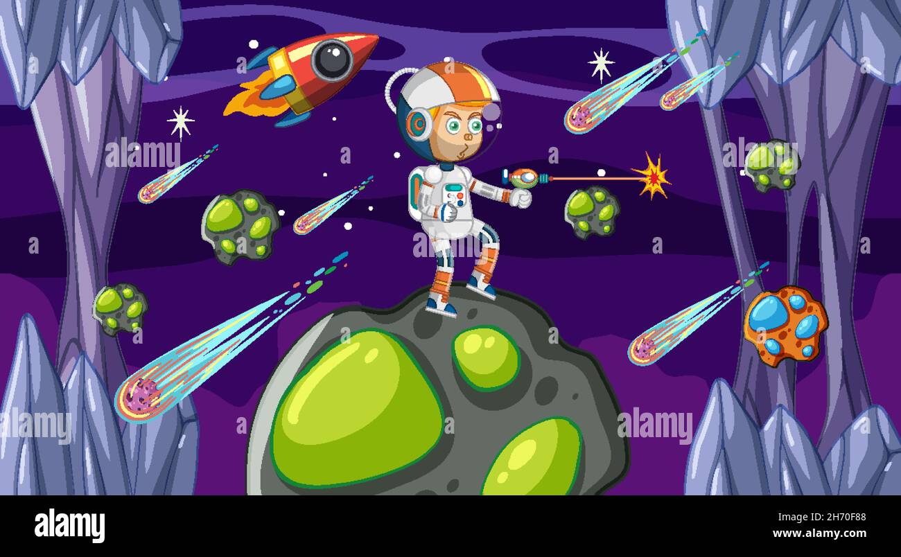 A Game Template Galaxy Space Scene illustration Stock Vector Image ...