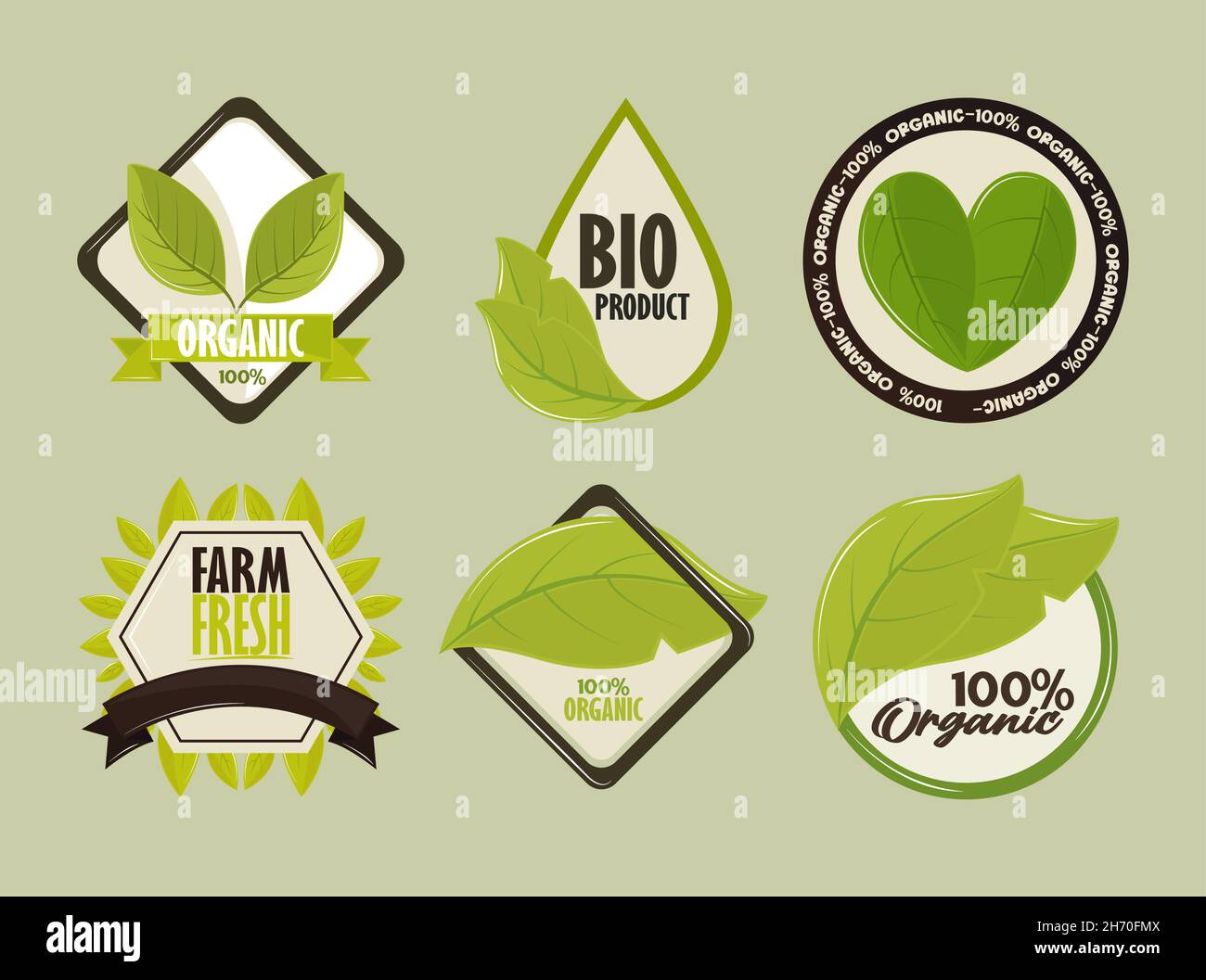 icons organic labels Stock Vector Image & Art - Alamy