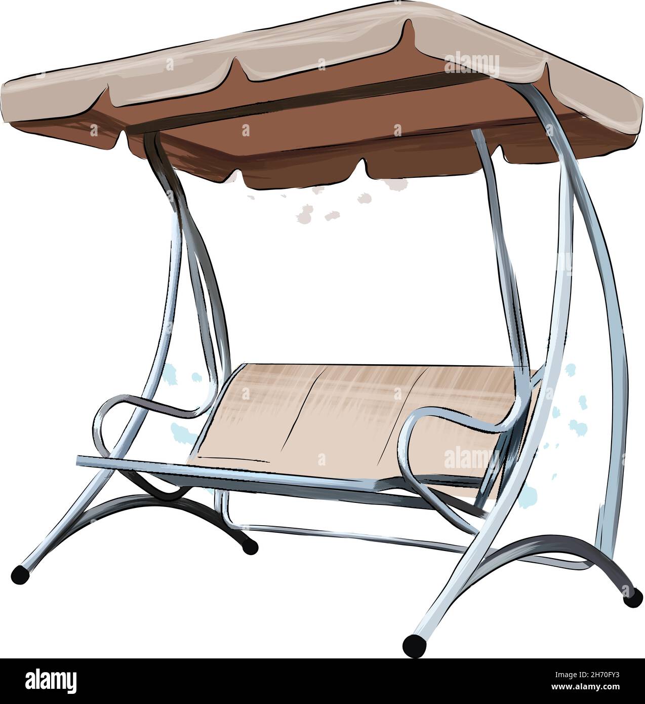 Garden swing from multicolored paints. Splash of watercolor, colored