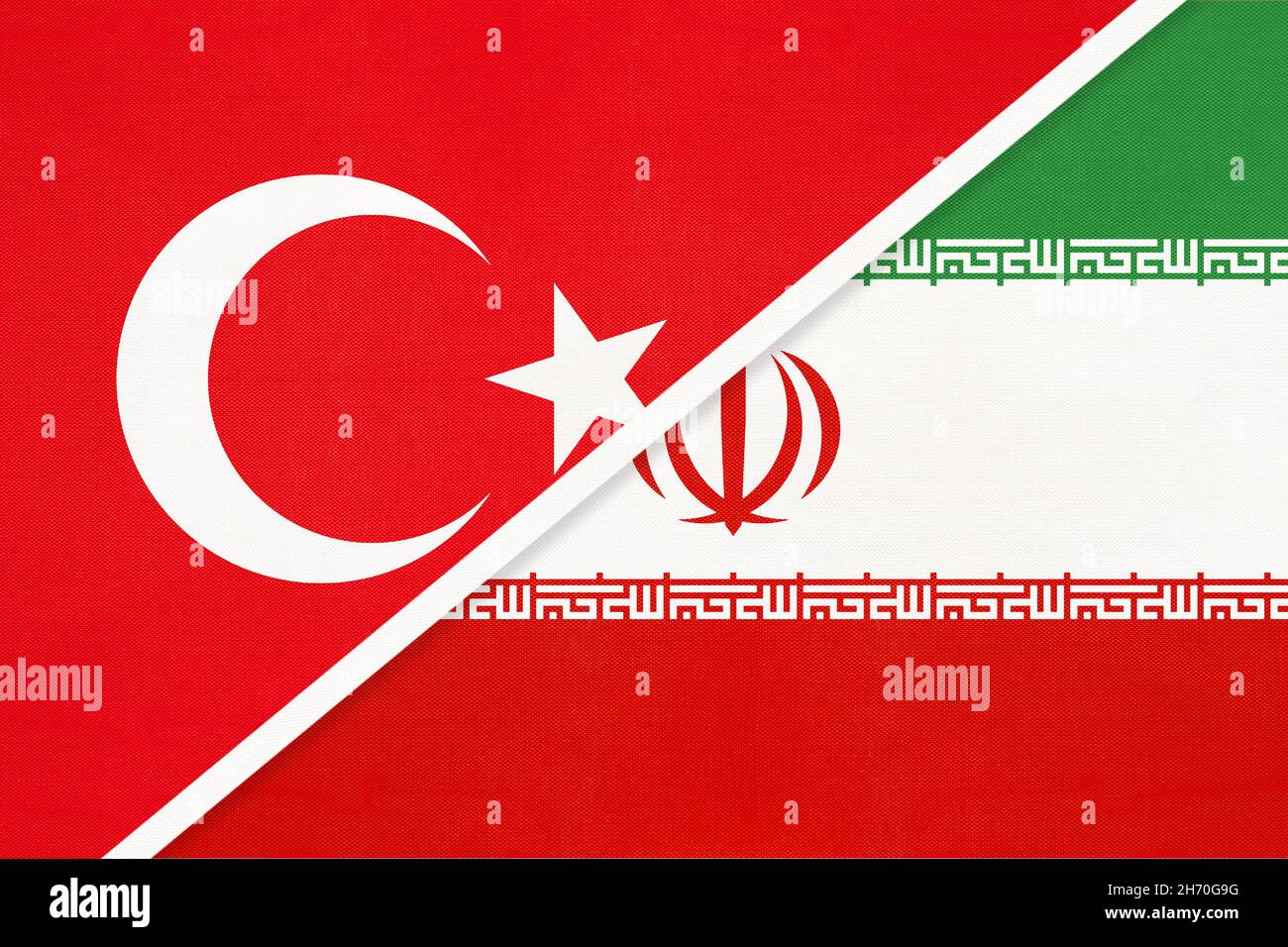 Turkey and Iran or Persia, symbol of country. Turkish vs Iranian