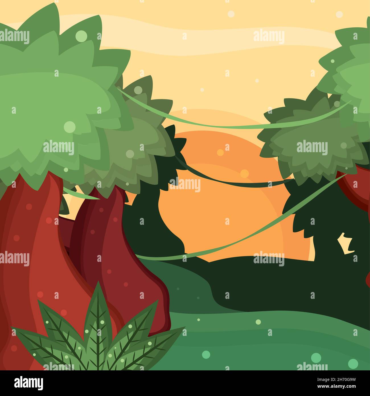tropical jungle landscape Stock Vector Image & Art - Alamy