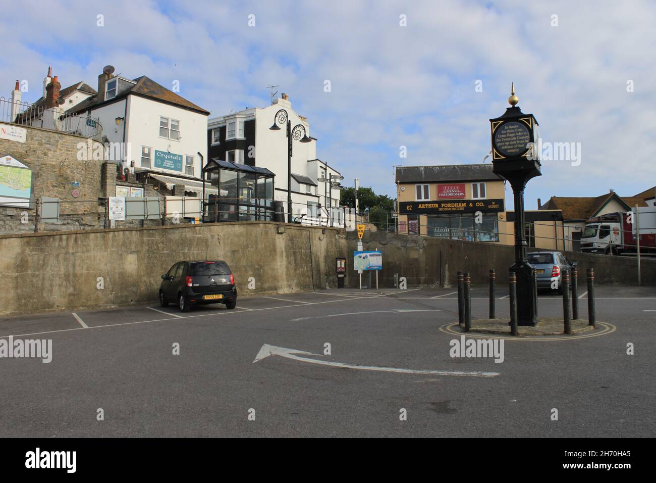 Lyme Regis Clock Tower. Monmouth Beach. Jurassic Coast. The England