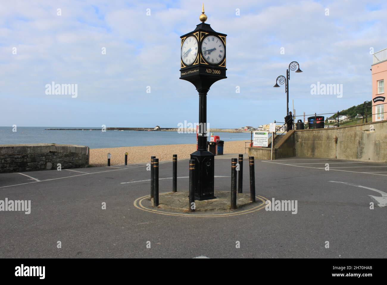 Lyme Regis Clock Tower. Monmouth Beach. Jurassic Coast. The England