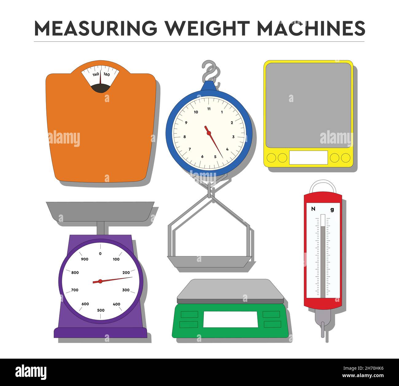 Measuring weight machine Stock Vector