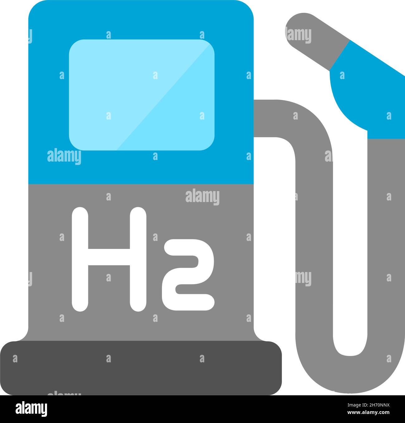 H2 (hydrogen) fuel station vector icon illustration Stock Vector