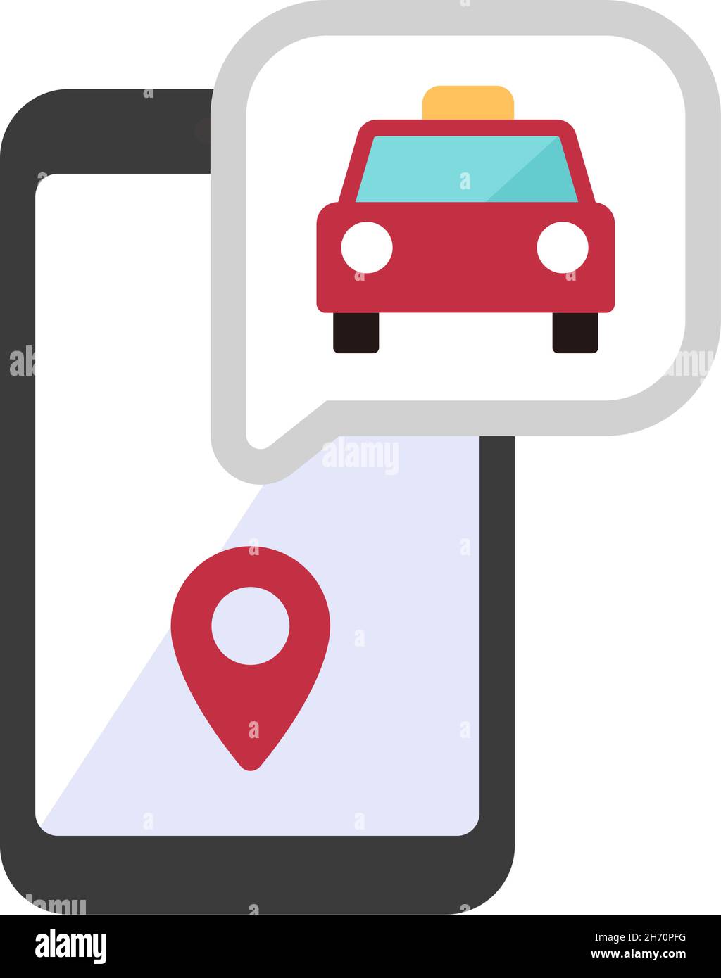 Taxi (cab) app, ride share app vector icon illustration Stock Vector