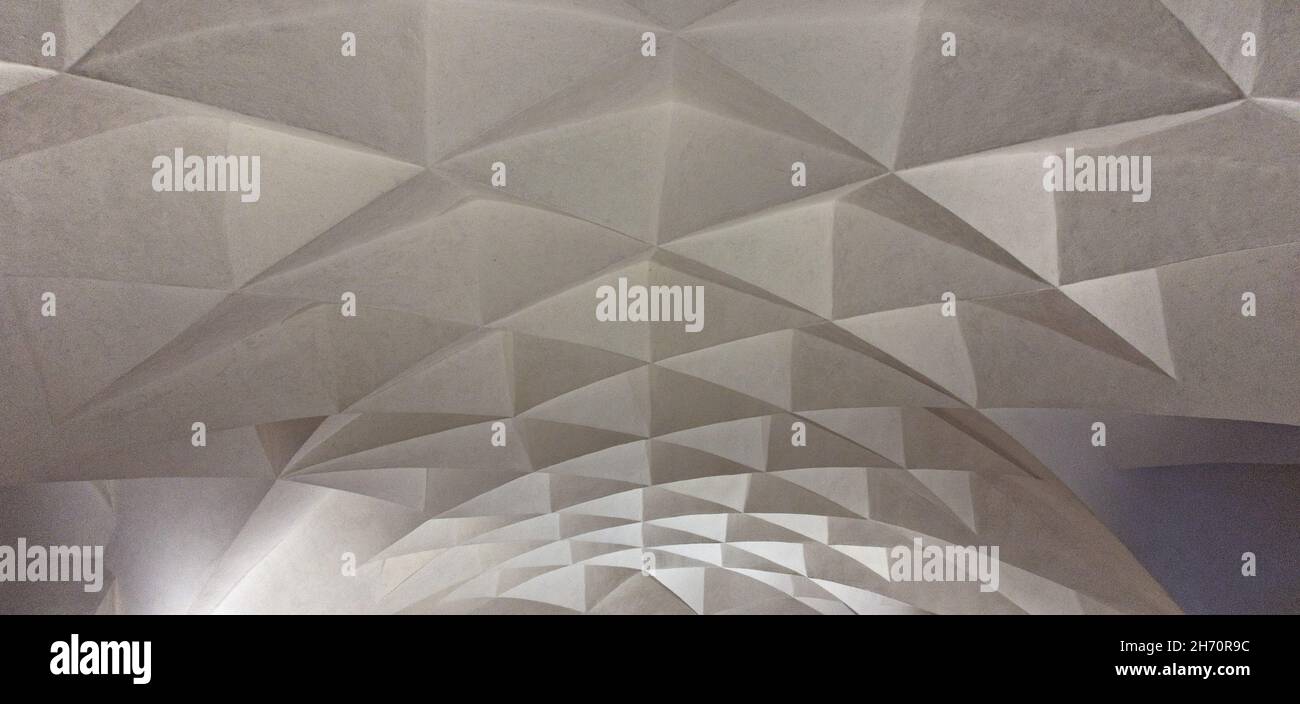 Interior of a historic building with hexagon patterns Stock Photo - Alamy