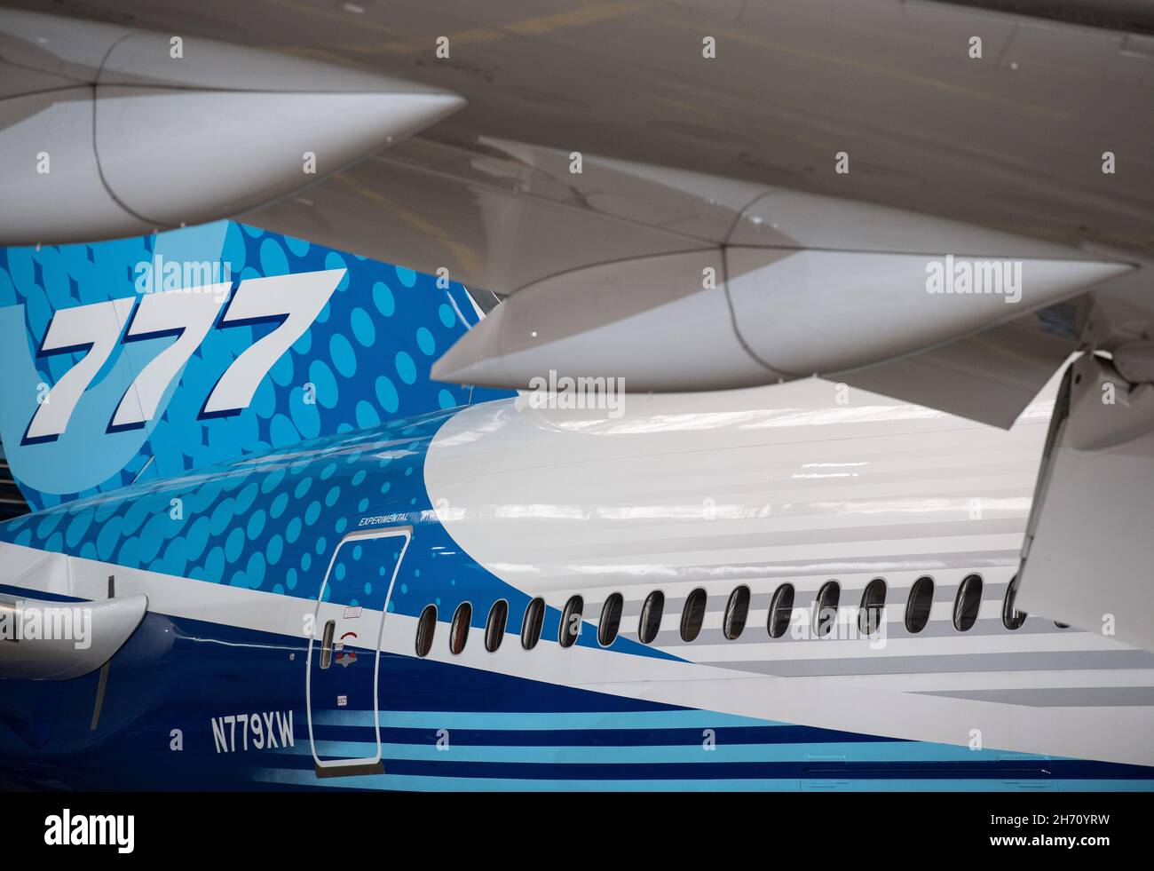 19 November 2021, Hessen, Frankfurt/Main: The Boeing 777-9 is presented ...