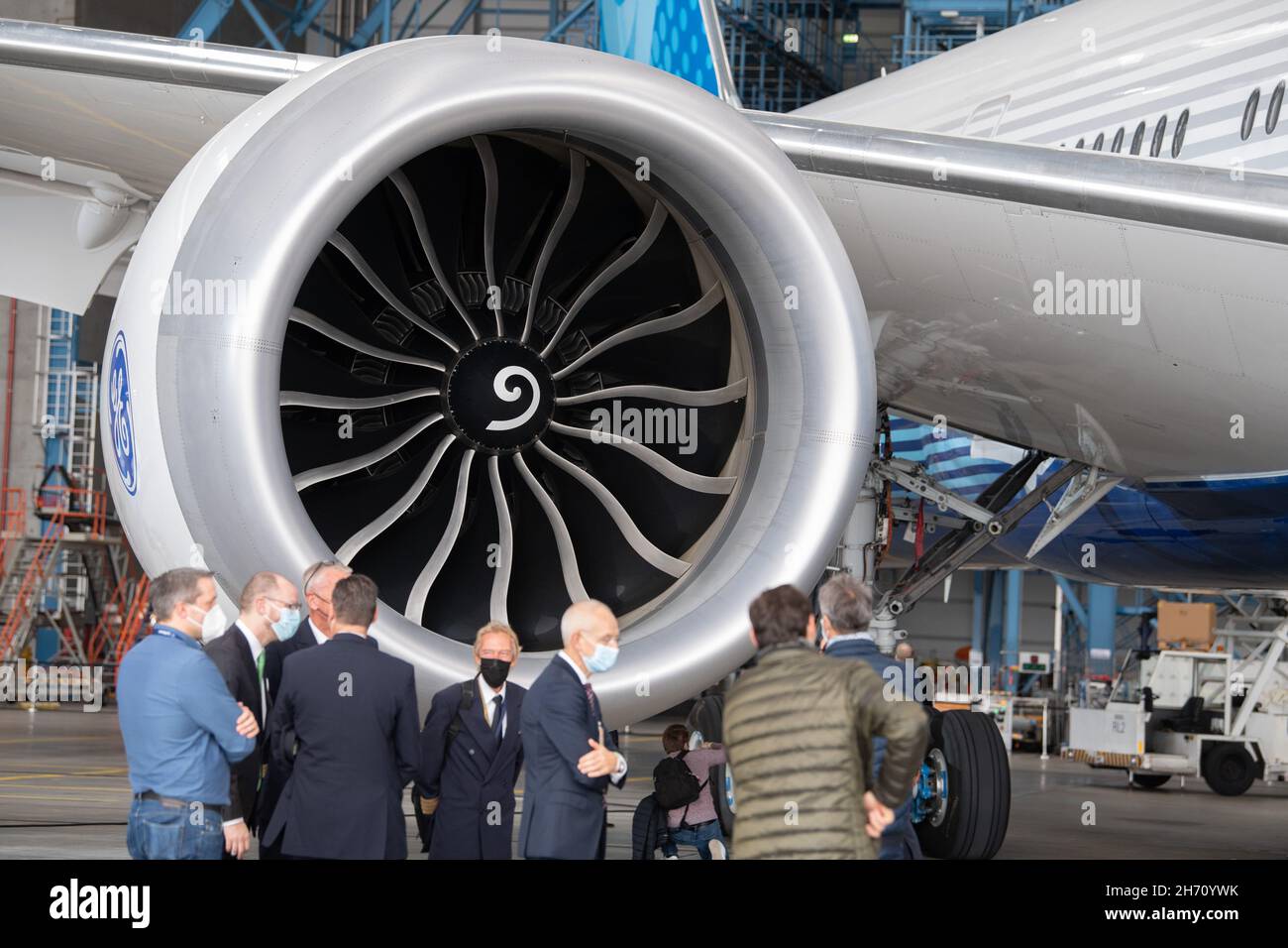 19 November 2021, Hessen, Frankfurt/Main: The Boeing 777-9 is presented ...
