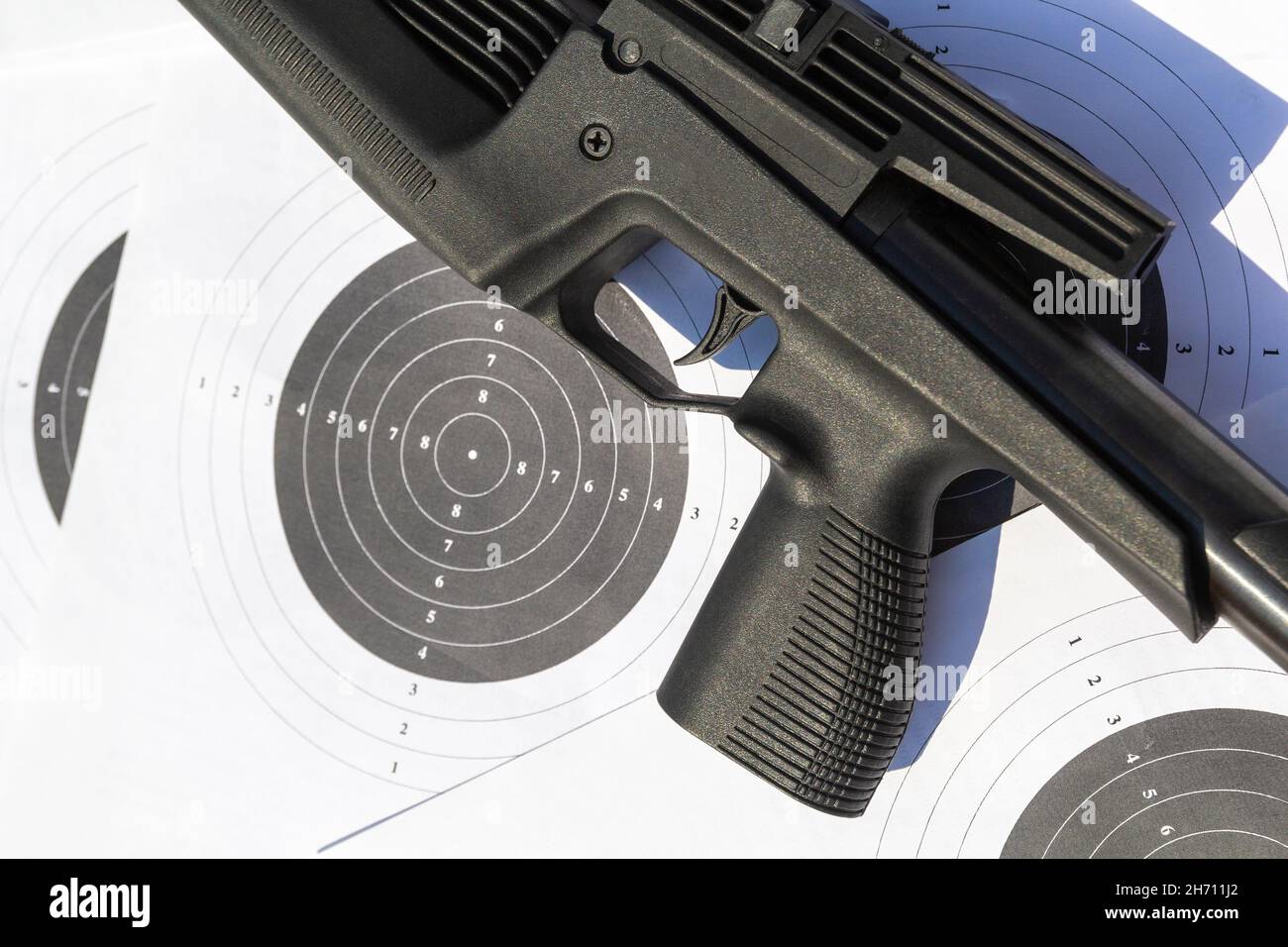 Paper target and lead shot for pneumatic weapons. Shooting accessories at the shooting range