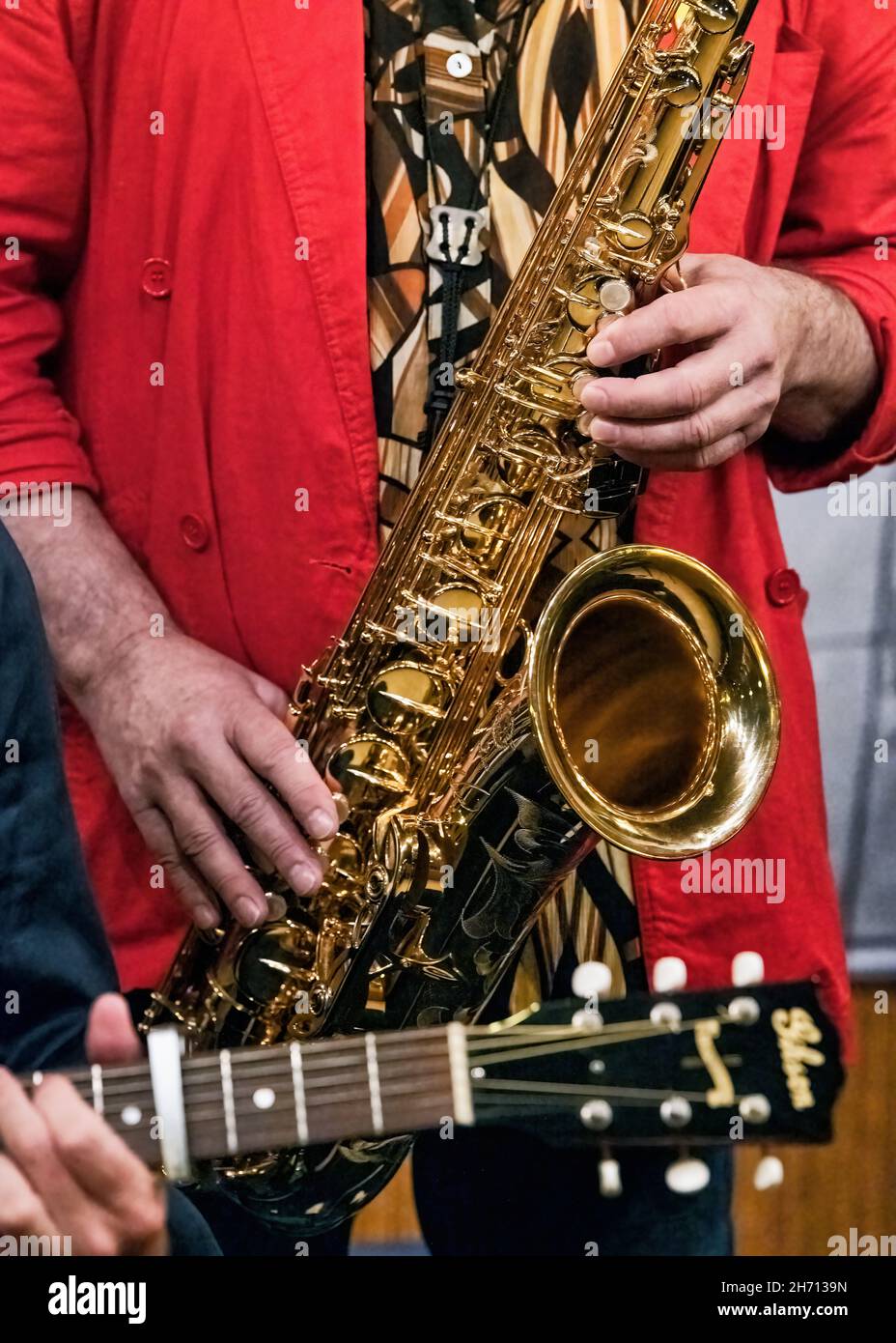 Saxophonspieler Stock Photo
