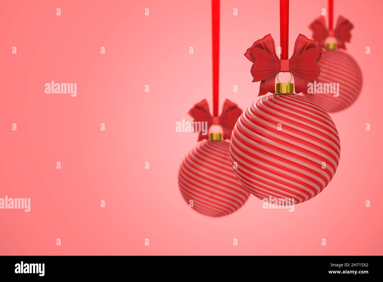 christmas ball on red background. Isolated 3D illustration Stock Photo