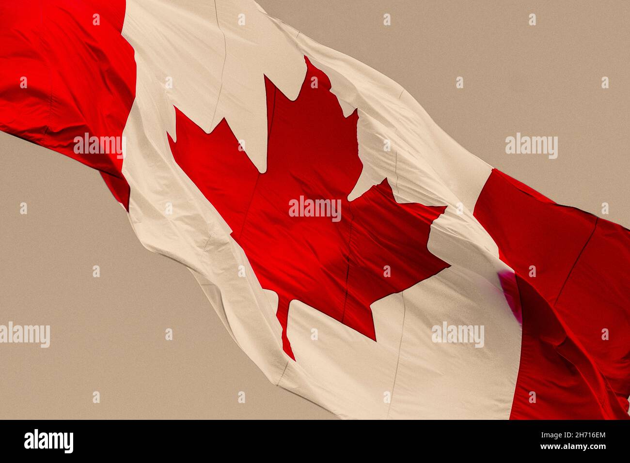 Canadian flag waving on the wind Stock Photo