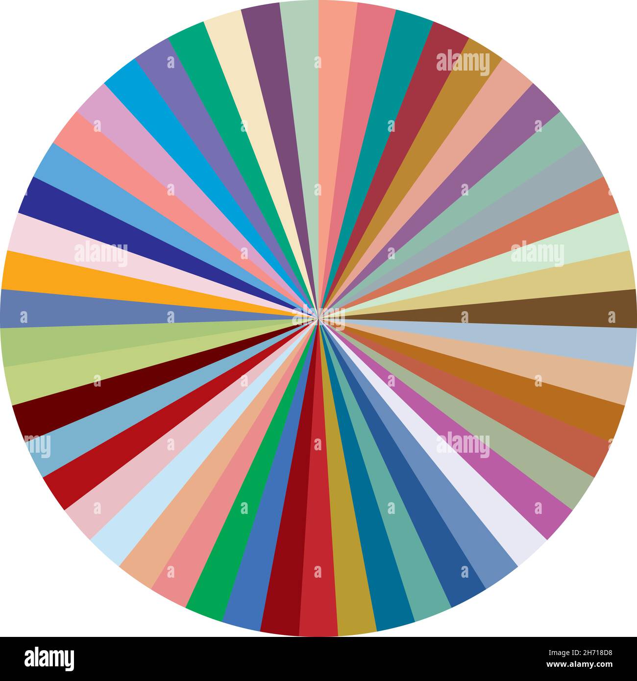 Pie chart, Pie graph, circular, circle diagram from series with 2 to 65 segments, portions