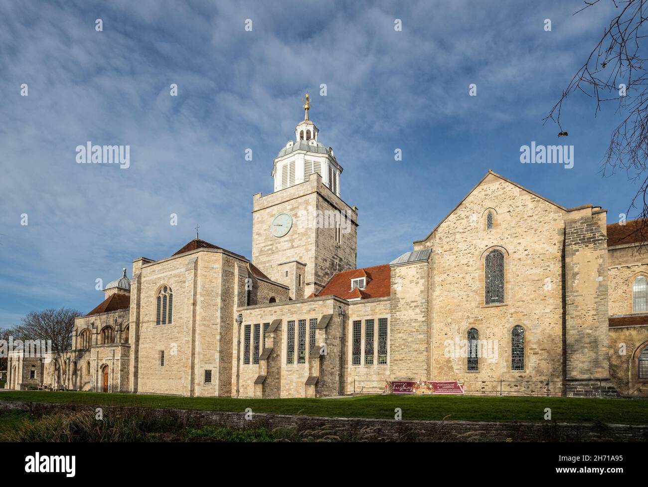 Portsmouth Cathedral pictured in Autumn, Portsmouth, Hampshire, UK Stock Photo