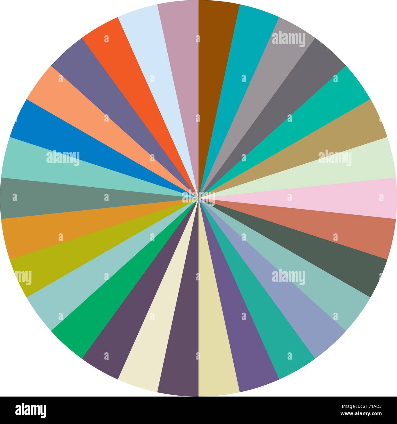 Pie chart, Pie graph, circular, circle diagram from series with 2 to 65