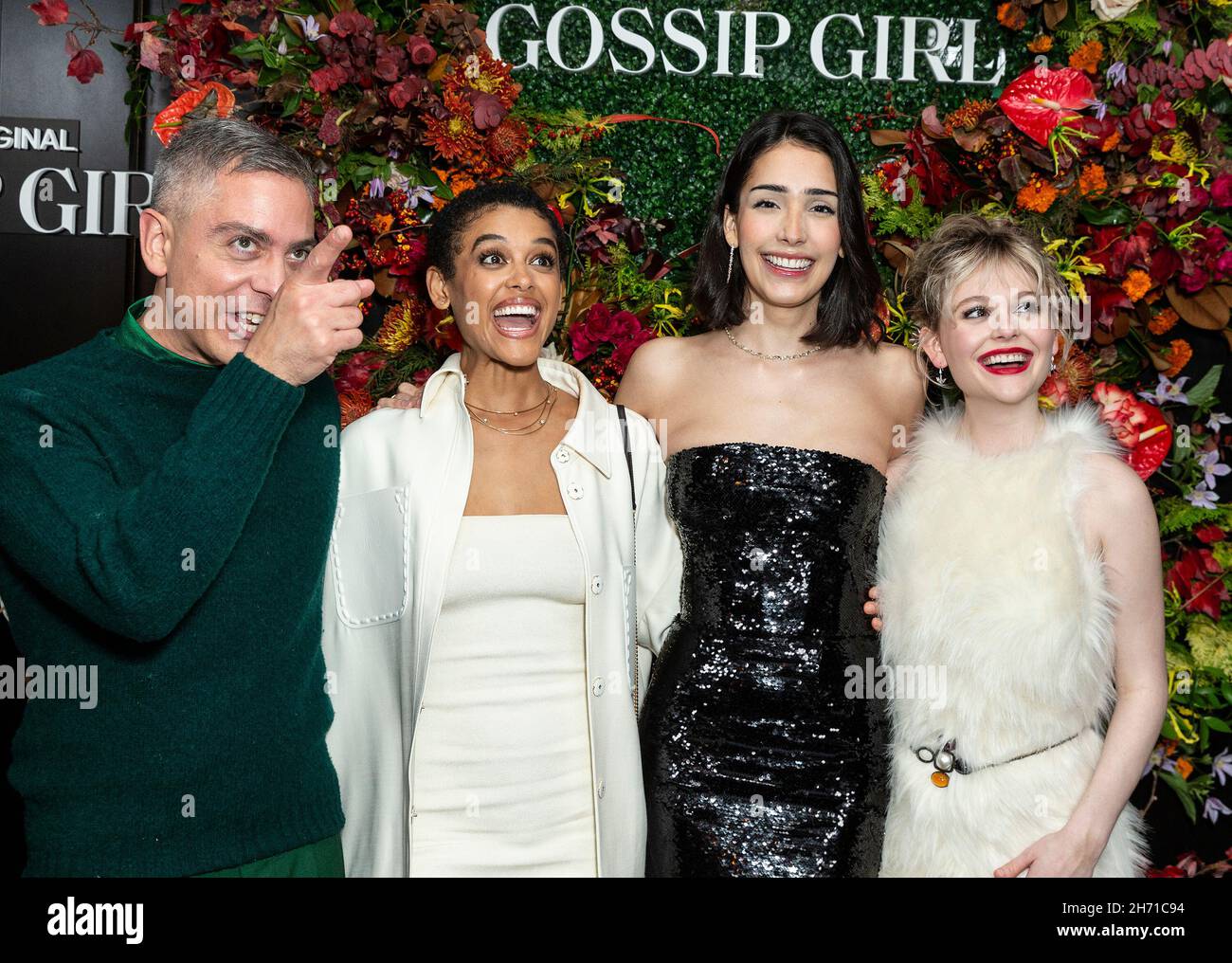 December 31, 2000, New York, New York, United States: Jason Gotay, Jordan Alexander, Zion Moreno, Emily Alyn Lind attend launch of part 2 of the first season of HBO Max Gossip Girl at 214 Lafayette Street  (Credit Image: © Lev Radin/Pacific Press via ZUMA Press Wire) Stock Photo