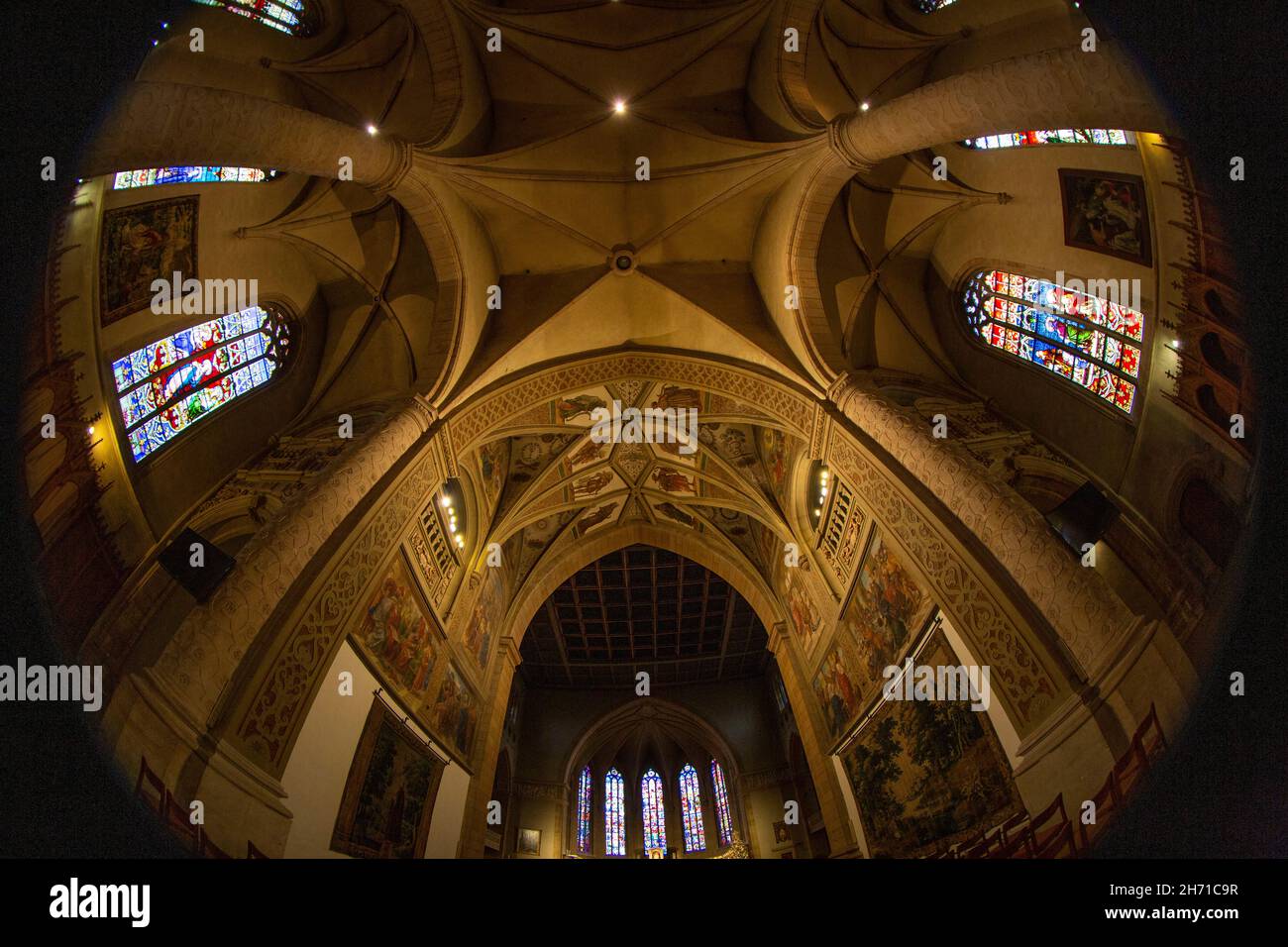 Inside view of the Cathedral of Notre Dame. Luxembourg City, Luxembourg. Stock Photo