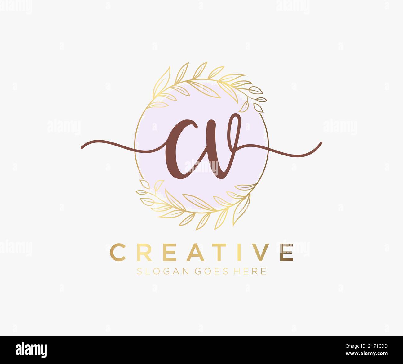 CV feminine logo. Usable for Nature, Salon, Spa, Cosmetic and Beauty ...
