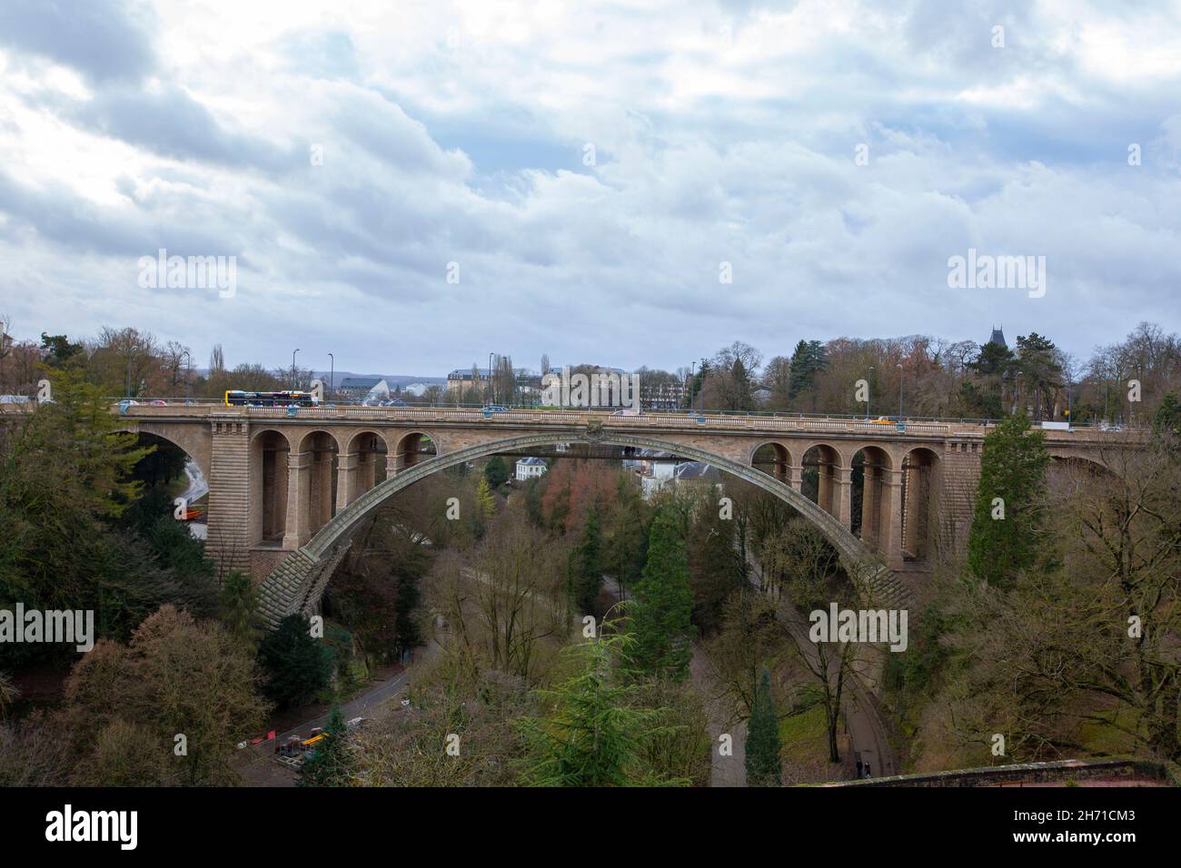 View to Adolphe Bridge, Luxembourg City, Luxembourg Stock Photo