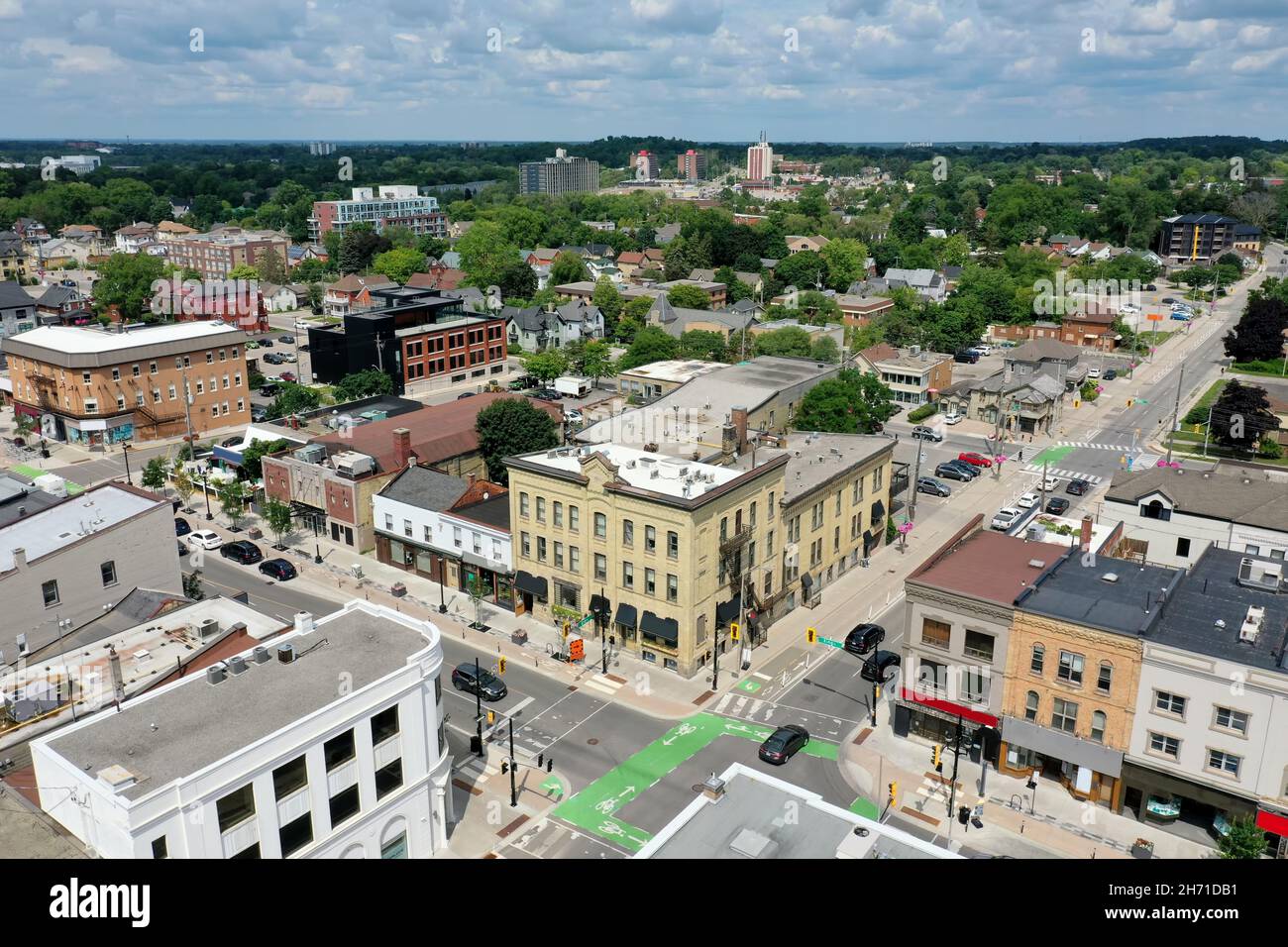 An aerial view of Waterloo, Ontario, Canada city center Stock Photo Alamy