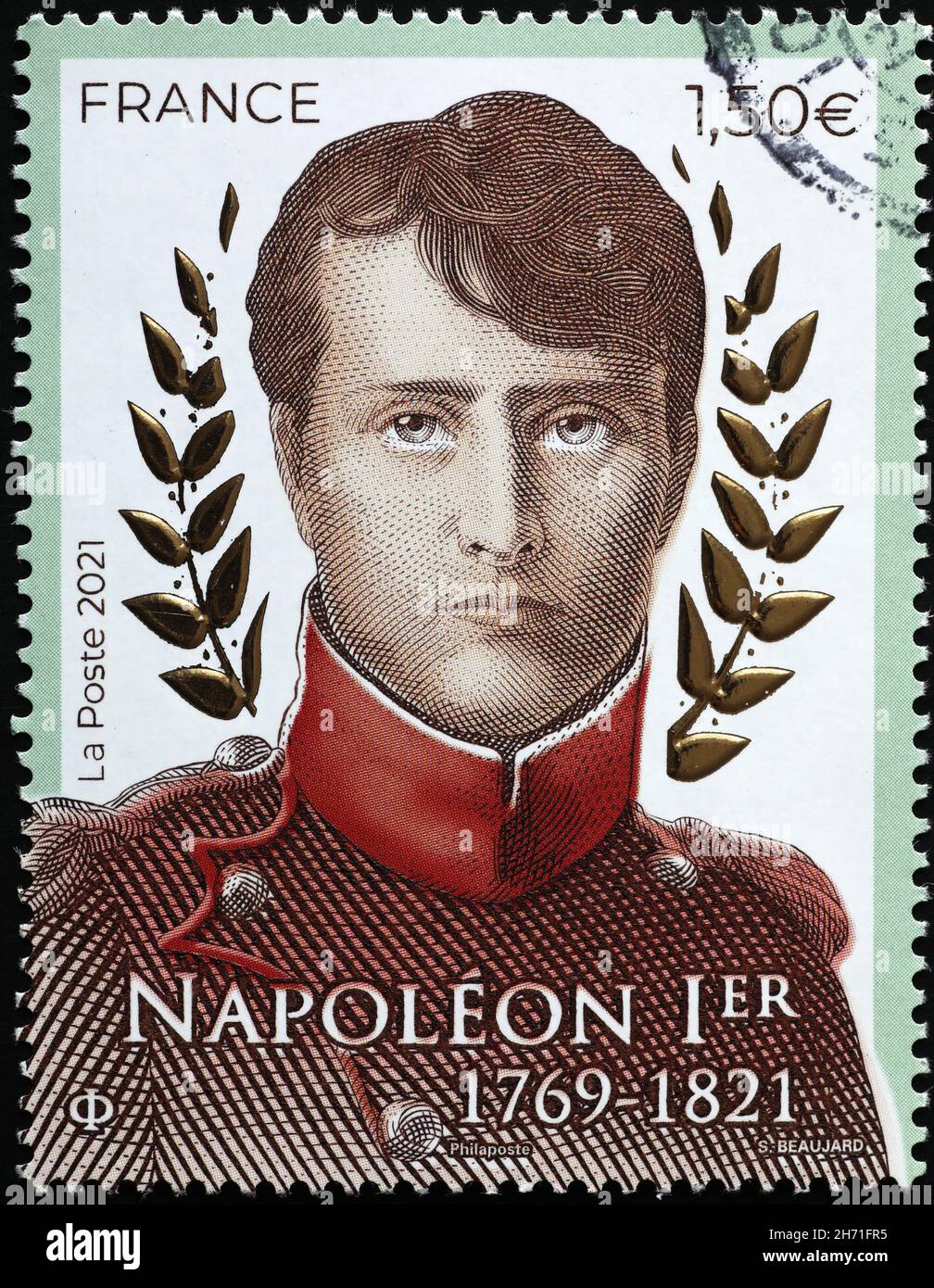 Emperor Napoleon on french postage stamp Stock Photo Alamy