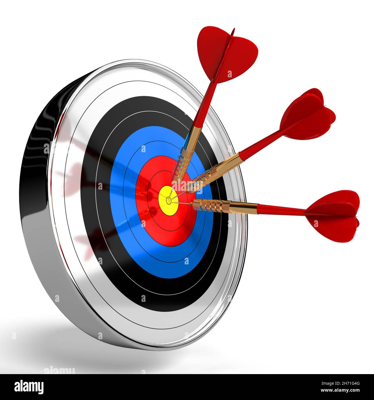 Dartboard with arrows isolated on white background - 3D illustration ...