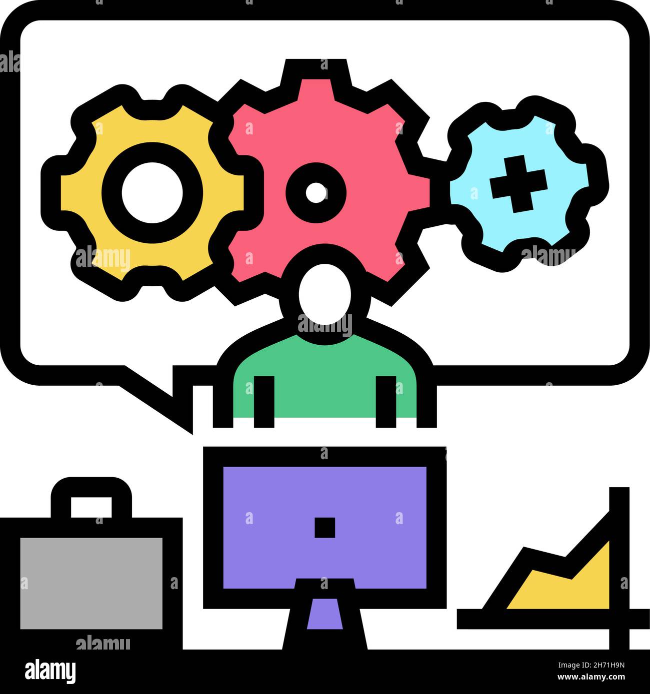 gear working process color icon vector illustration Stock Vector Image ...