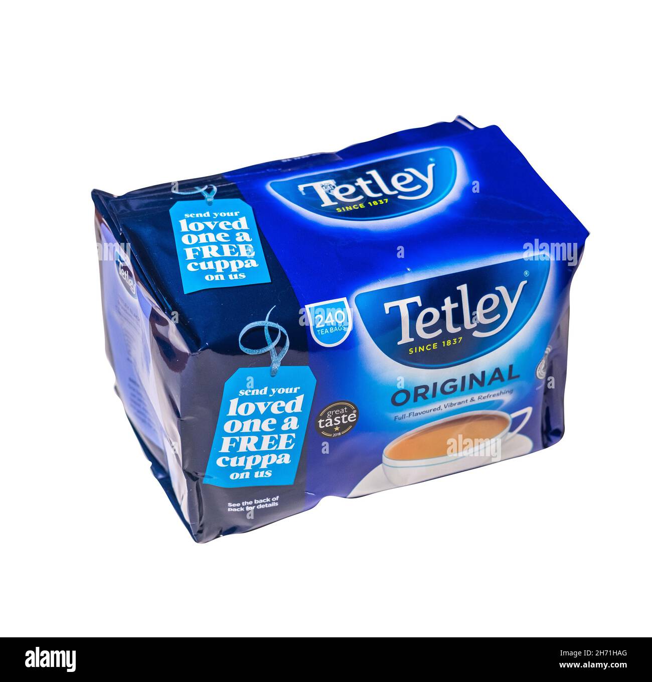 Norwich, Norfolk, UK November 15 2021. A packet of Tetley tea bags