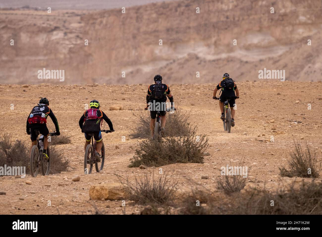 Bicycle - Cycling in the Negev Desert Stock Photo