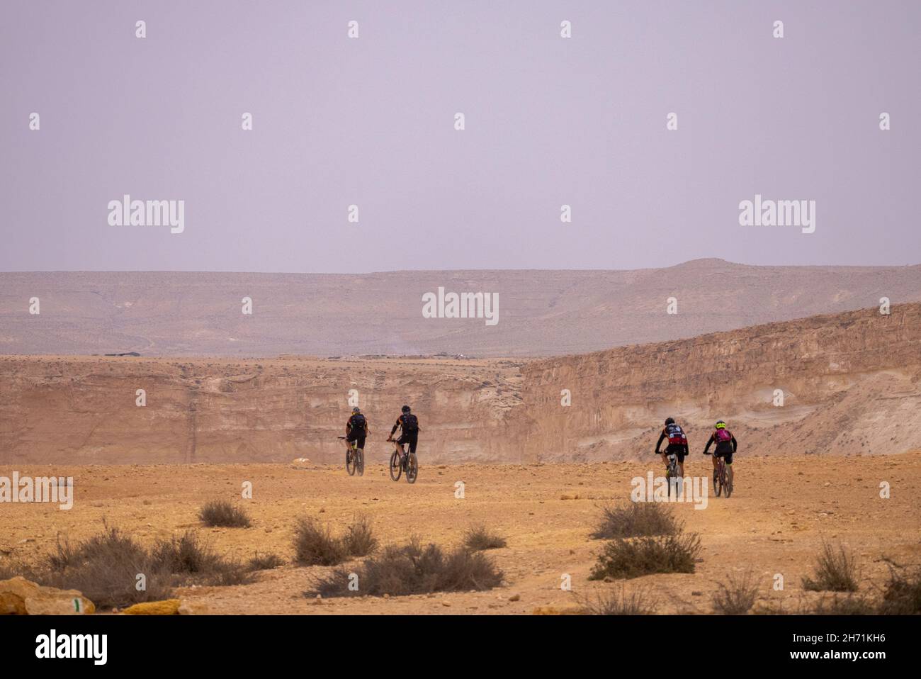 Bicycle - Cycling in the Negev Desert Stock Photo